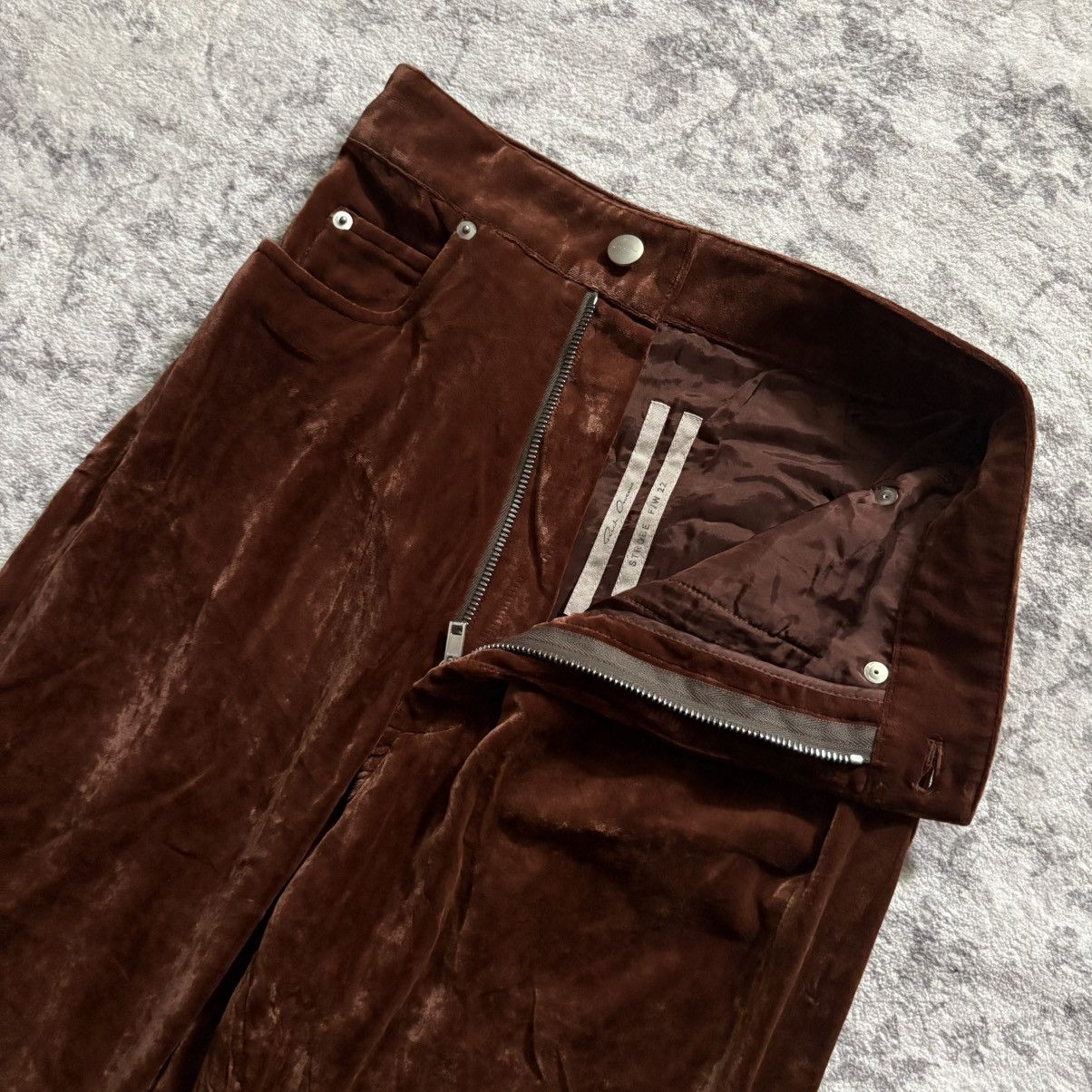 Rick Owens Rick Owens FW22 Velvet Bolan Bootcut Pants Brown | Size 25 Size US 26 / EU 42 - 5 Thumbnail
