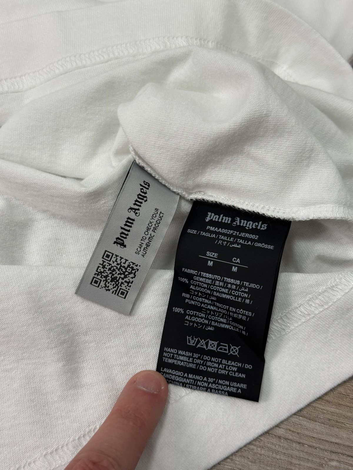 Palm Angels White Palm Angels Logo Tee Big Size US M / EU 48-50 / 2 - 10 Thumbnail