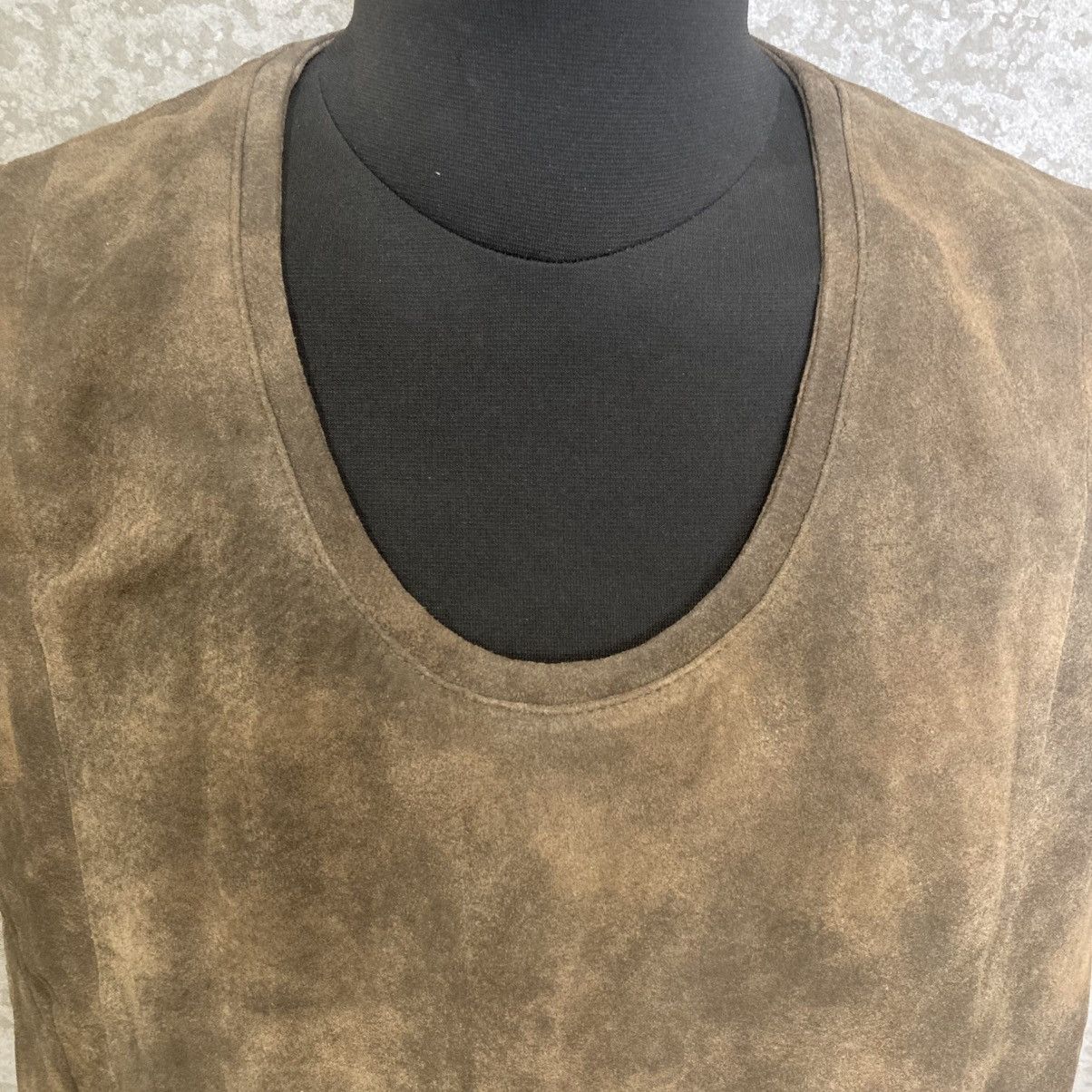 Japanese Brand Oversized Brown Pig Suede Leather Vest Size US S / EU 44-46 / 1 - 5 Thumbnail