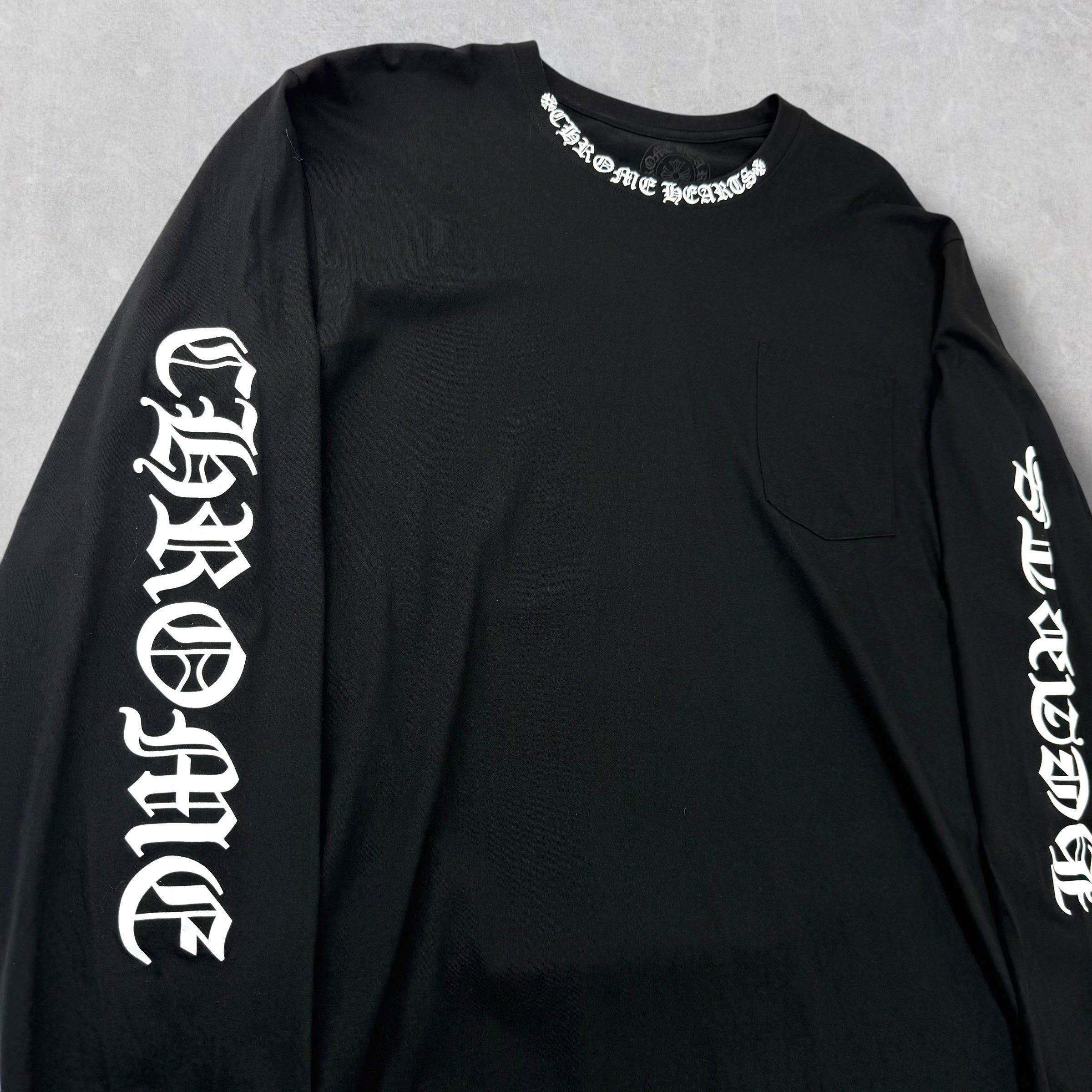 Chrome Hearts Chrome Hearts White Neck Logo L/S Tee Black XL Size US XL / EU 56 / 4 - 4 Thumbnail