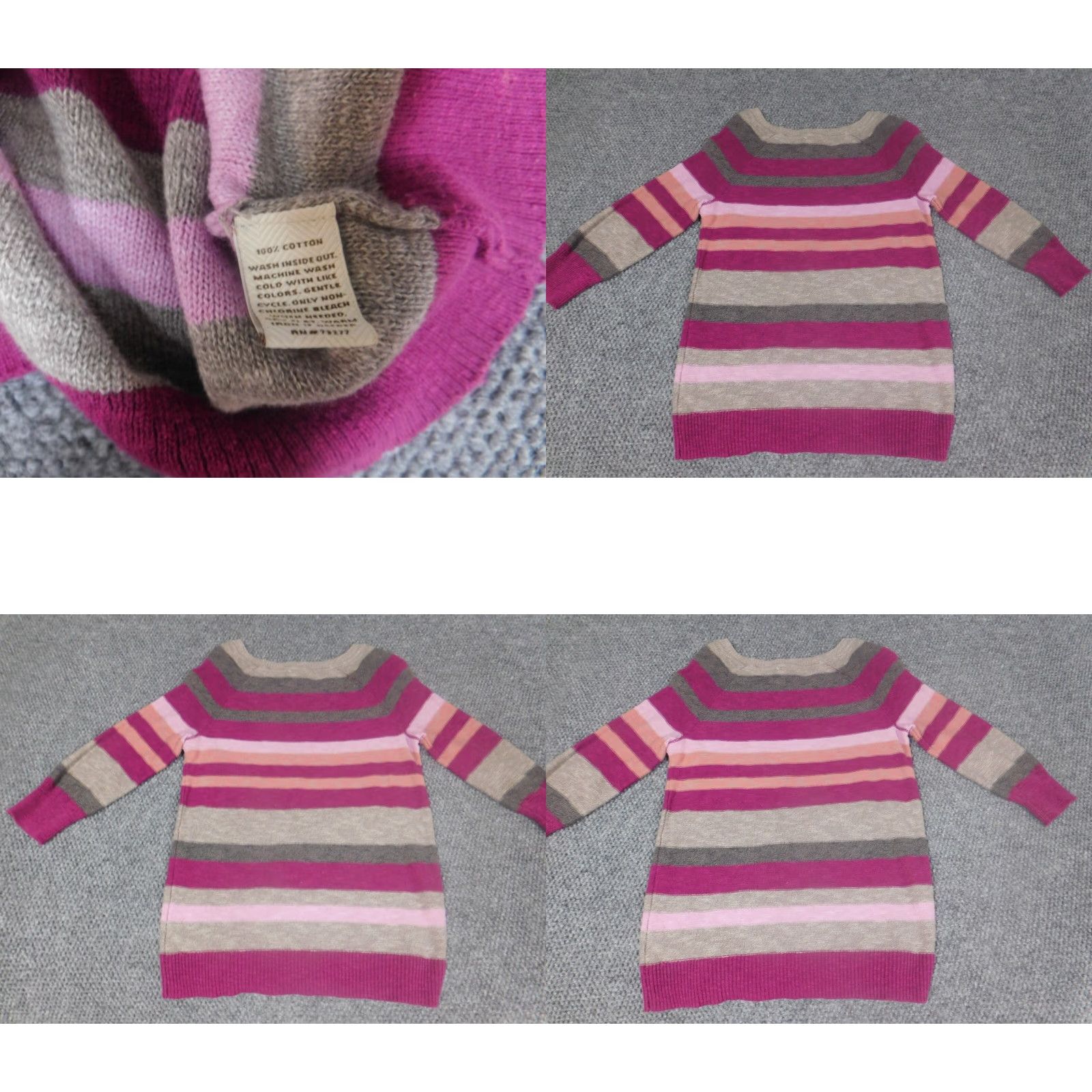 Vintage Sonoma Womens Sweater S Purple Striped Crew Neck Pullover Embroidered Knit Cotton Long Sleeve Classic Regular Size Small Vintage No Size S / US 4 / IT 40 - 8 Thumbnail
