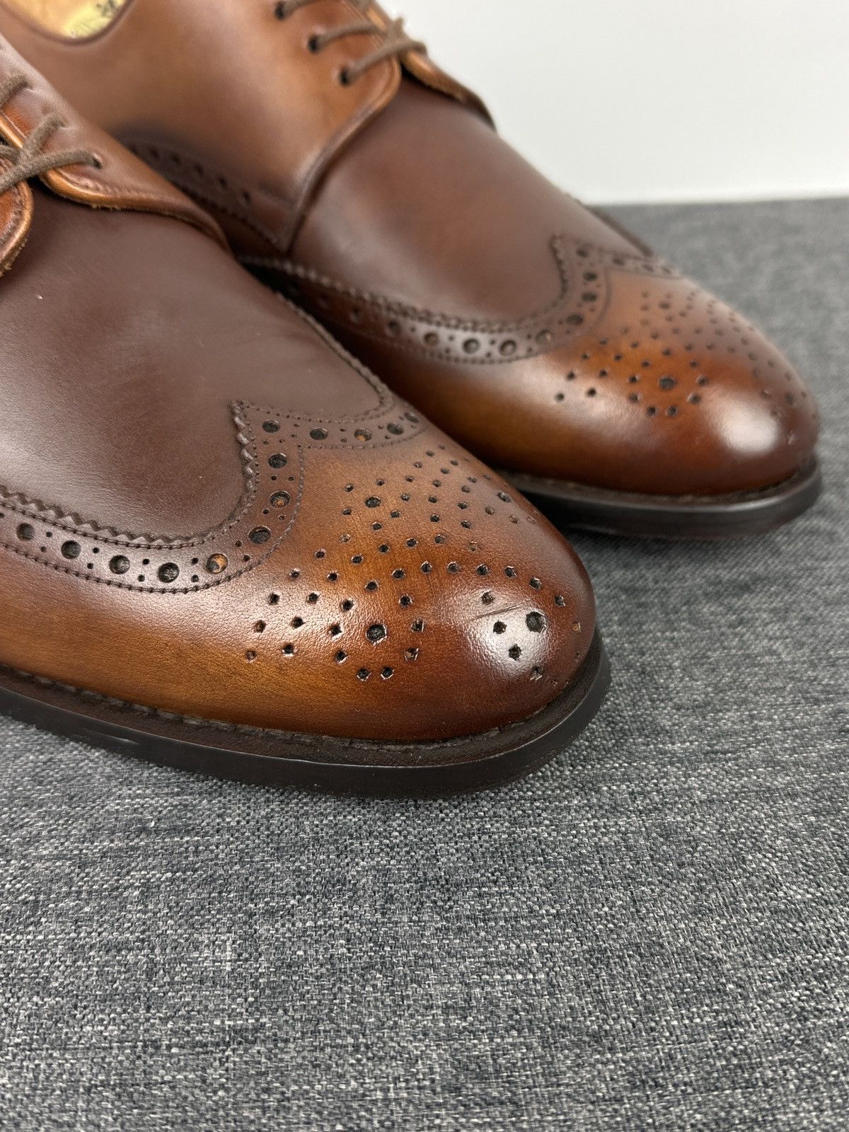 Other Jim Corbett Leather Wingtip Brogue Derby Dress Shoes Brown Size US 10 / EU 43 - 4 Thumbnail