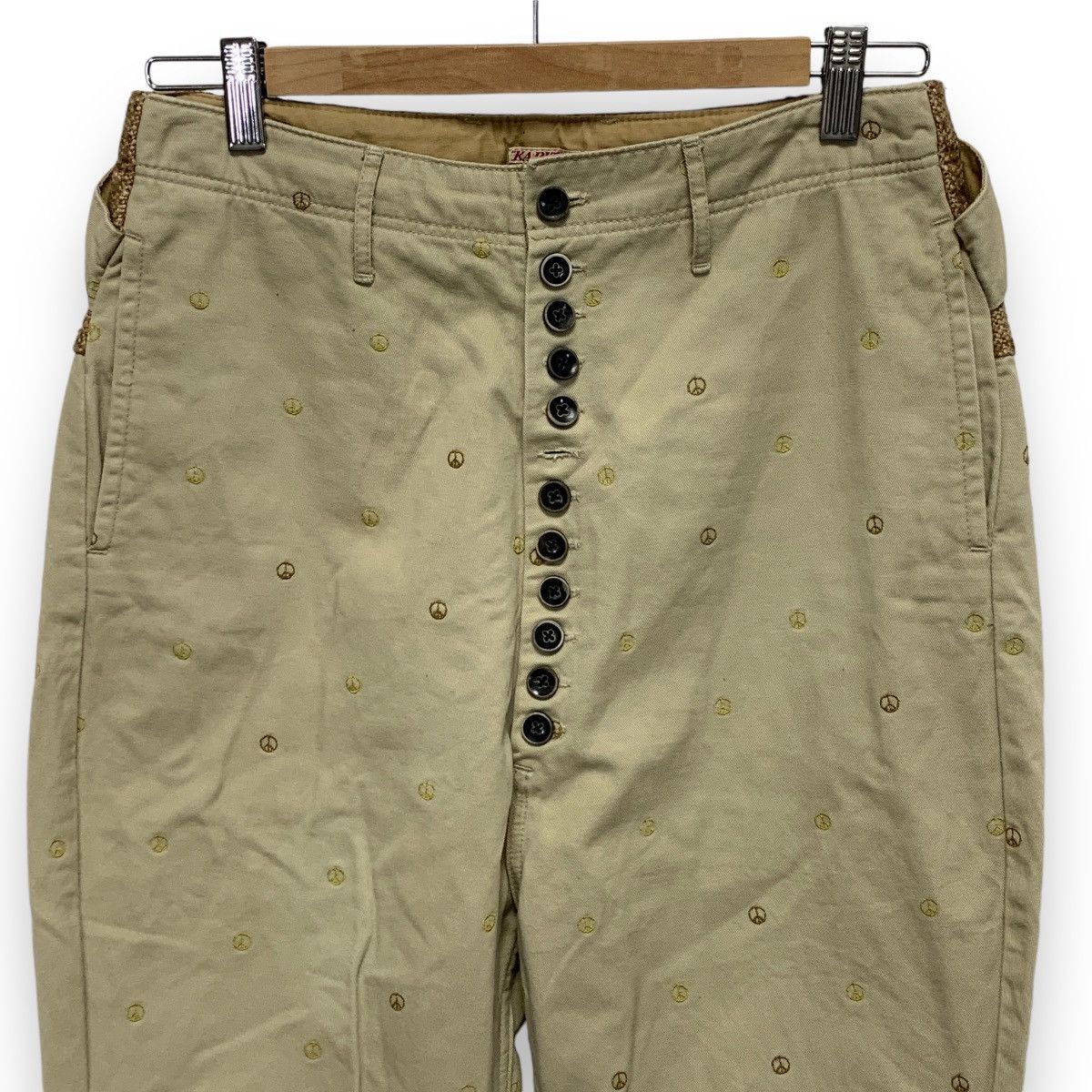 Kapital NO TARIFFS! Kapital Peace Logo Embroidery Pierro Pants Size US 29 - 3 Thumbnail