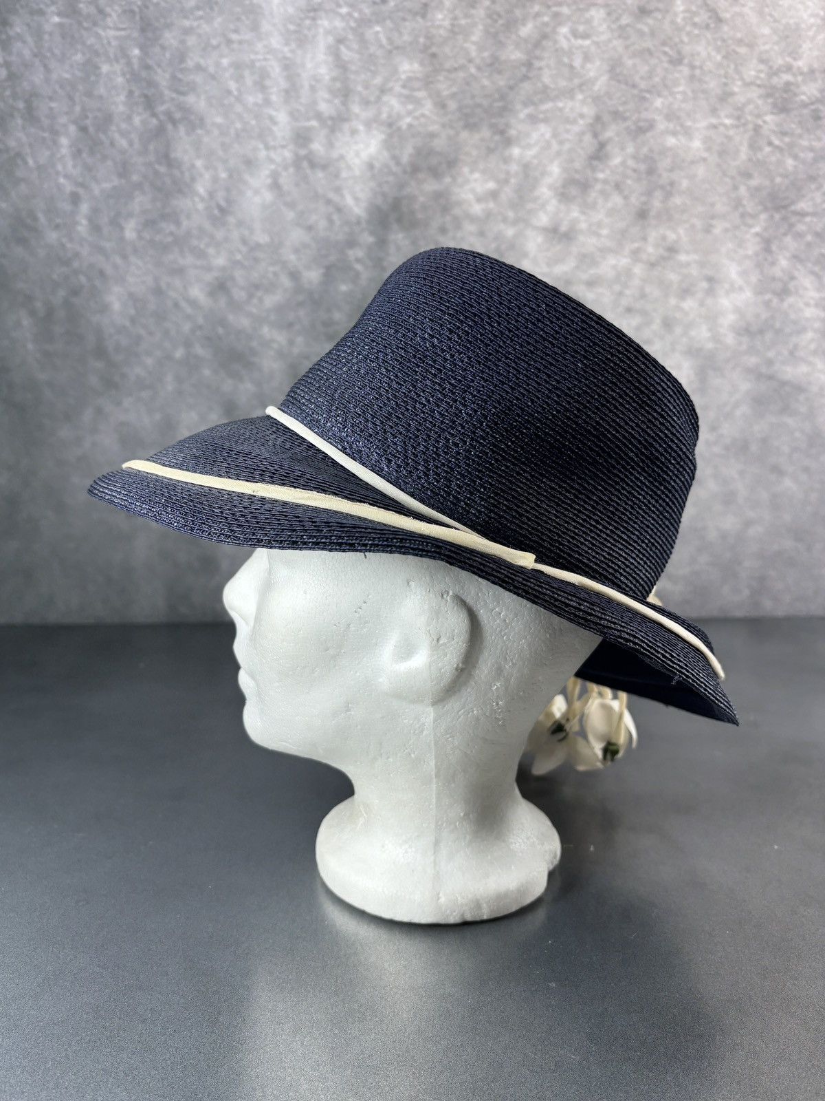 Yves Saint Laurent 1960s Yves Saint Laurent Hat Vintage YSL Straw Cap Floral Size ONE SIZE - 10 Thumbnail