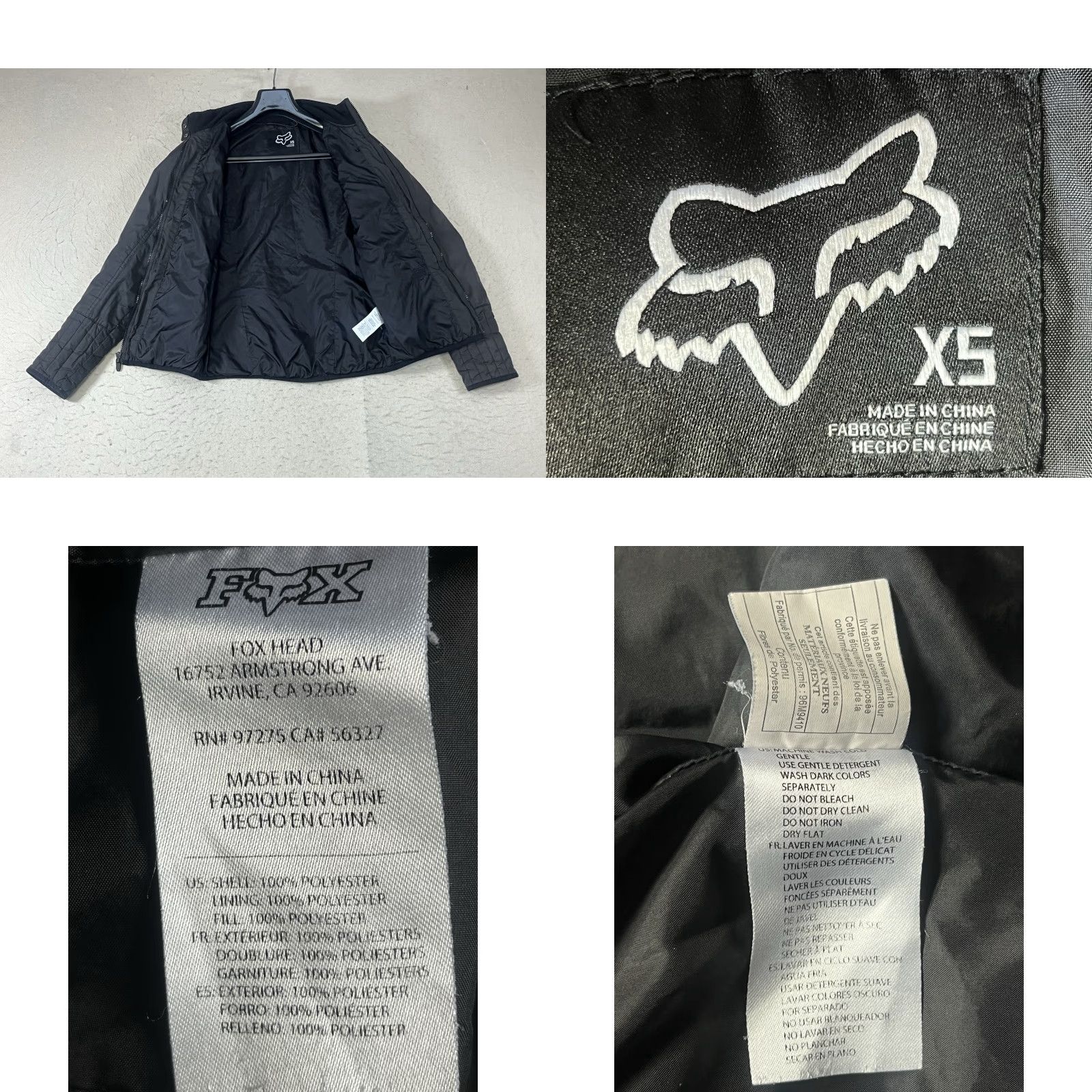 Fox Racing Fox Puffer Jacket Women's XS Black Winter Quilted Full Zip Short Regular Puffer Jacket Logo Fox Theme Casual Travel Jacket Size XS / US 0-2 / IT 36-38 - 8 Thumbnail