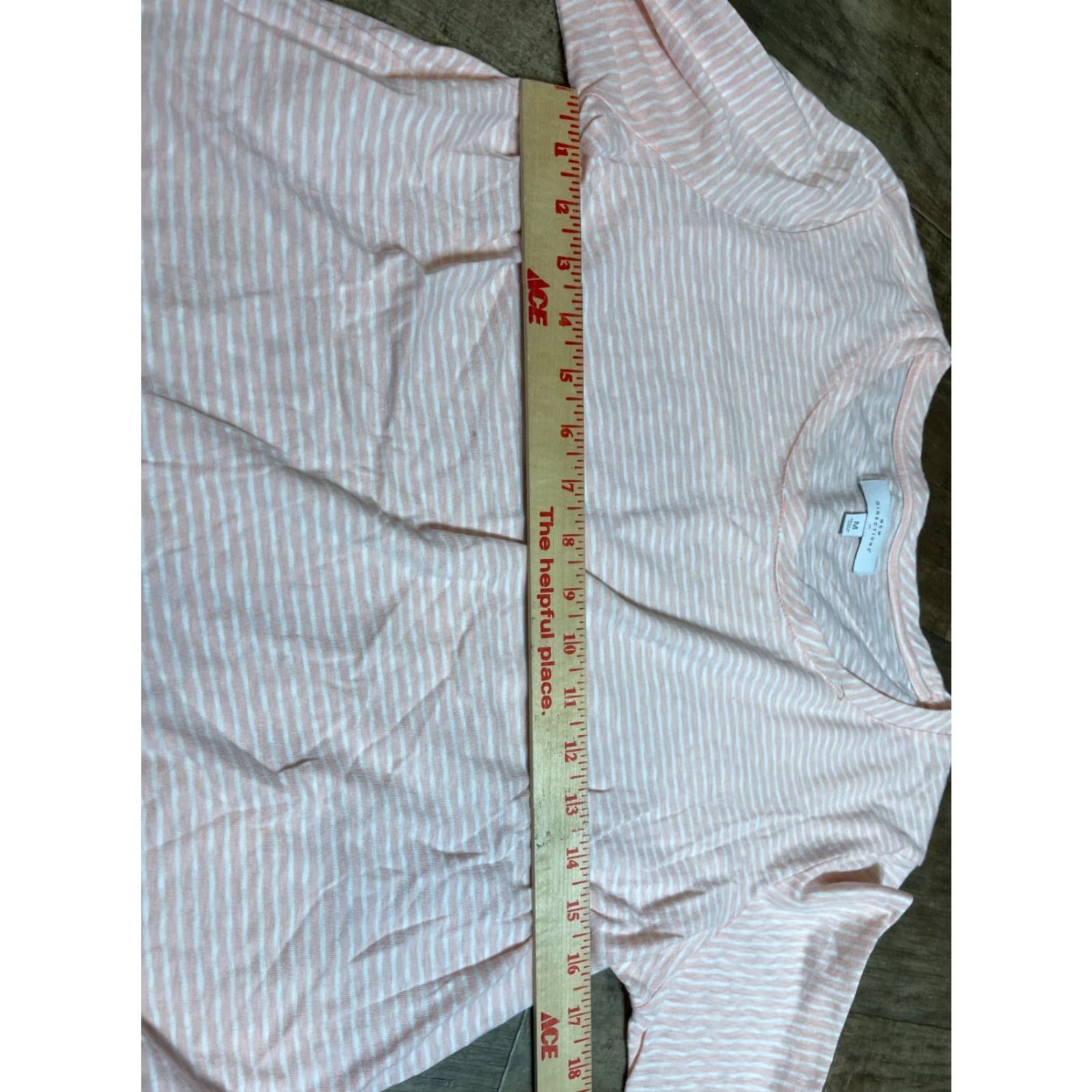 Pinko New Directions Blouse Shirt Pink Striped Long Sleeve M Womens Bell Sleeve Casual Travel Regular Stretch Easy Care Packable Modern Basic Size M / US 6-8 / IT 42-44 - 3 Thumbnail