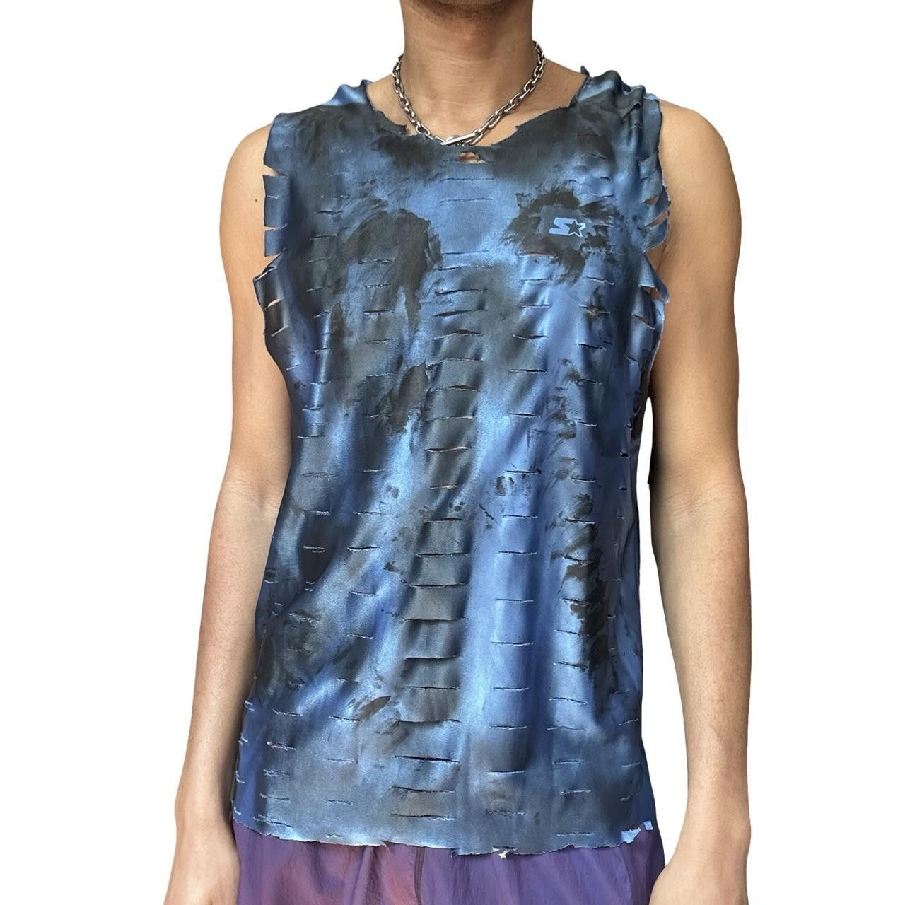 Starter ASTROBOI* x Starter Black + Blue Grunge Tank - MEDIUM Size US M / EU 48-50 / 2 - 1 Thumbnail