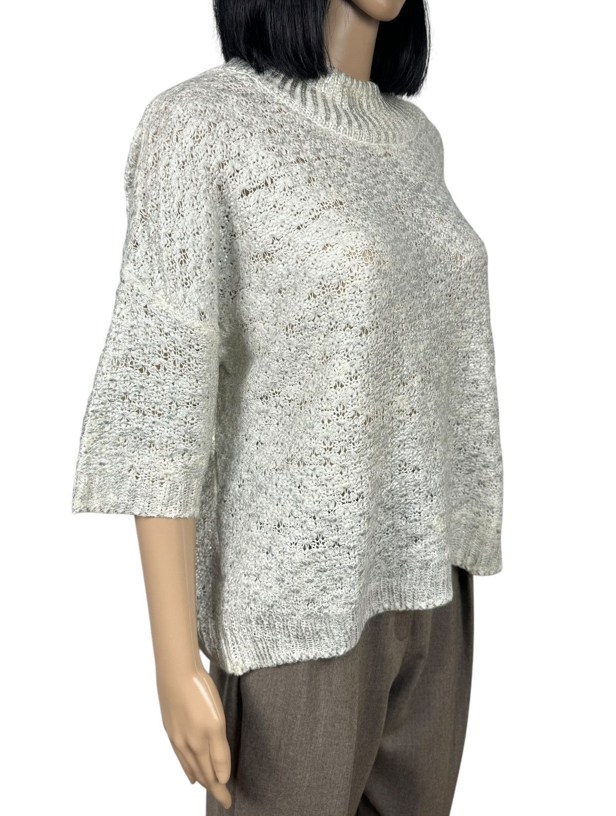 TWINSET Twinset Knit Sweater Acrylic-Wool Short Sleeve Metall Paint Size M / US 6-8 / IT 42-44 - 3 Thumbnail