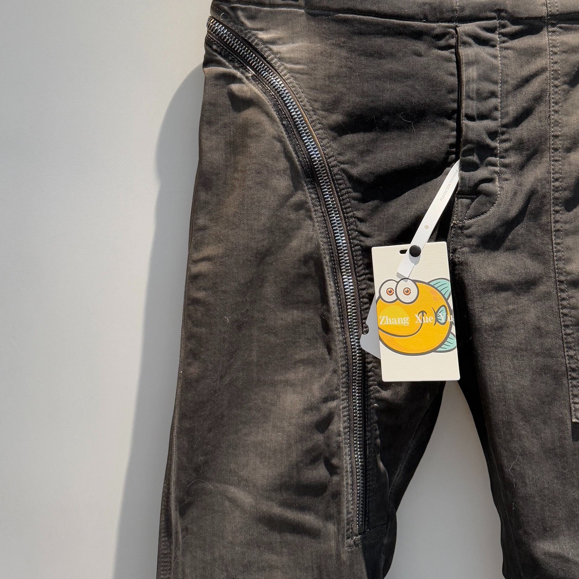 Rick Owens rick owens size l Side zipper waxed pants 2501-Nextarrow Size US 32 / EU 48 - 2 Thumbnail