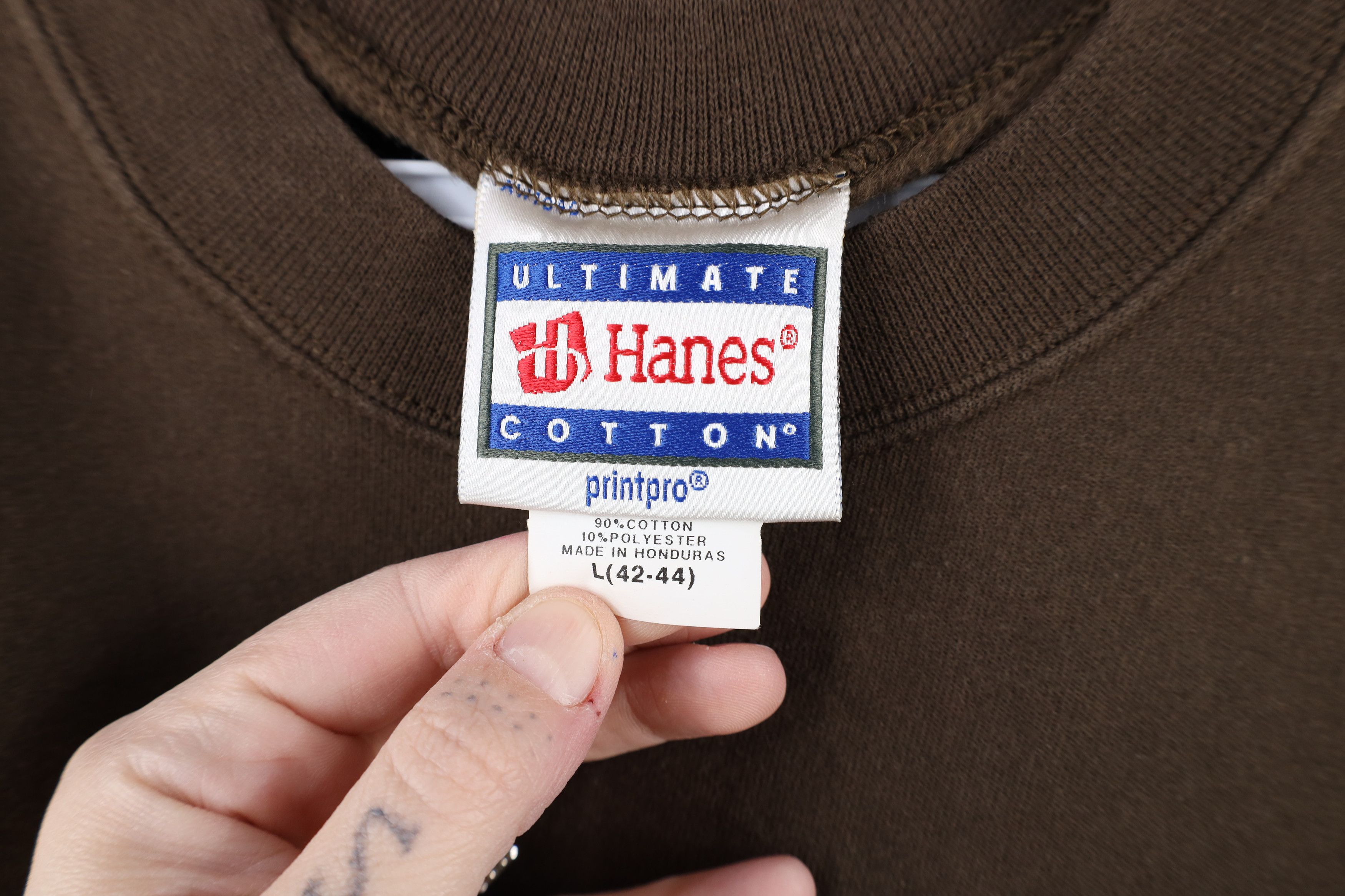 Vintage Vintage 90s Streetwear Faded Blank Crewneck Sweatshirt Brown Size US L / EU 52-54 / 3 - 6 Thumbnail