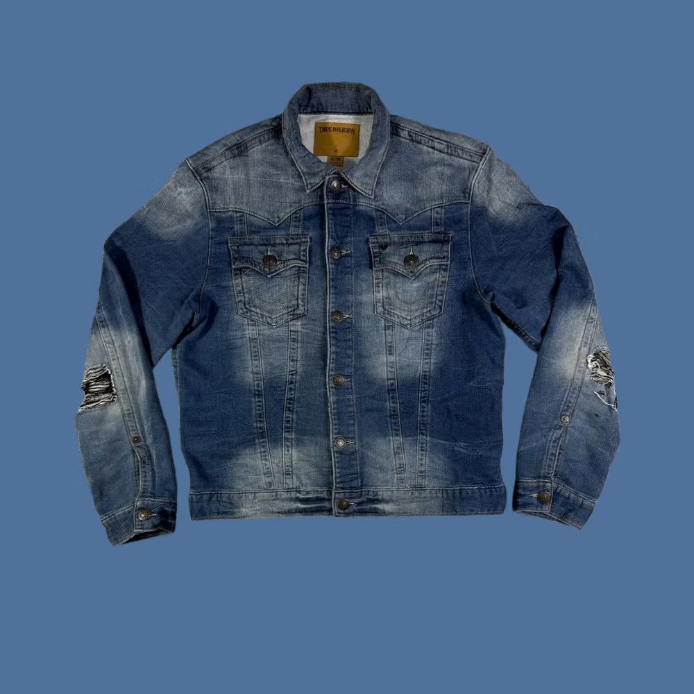 True Religion True Religion Jimmy Denim Jacket Slim Men's Size XL Blue Cotton Button Bomber Size US XL / EU 56 / 4 - 1 Thumbnail