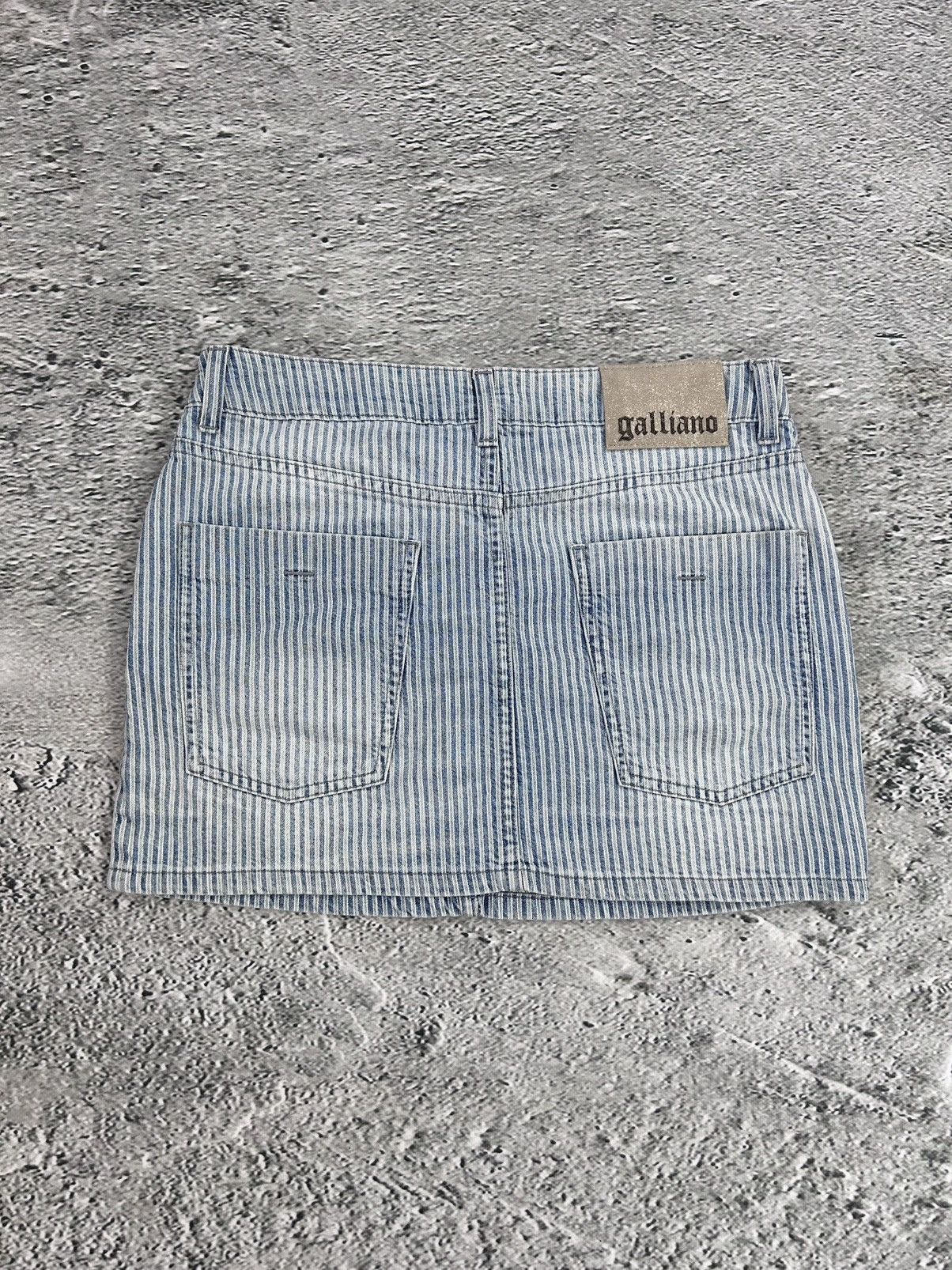 John Galliano Galliano mini denim skirt striped blue Size 30" / US 8 / IT 44 - 1 Thumbnail