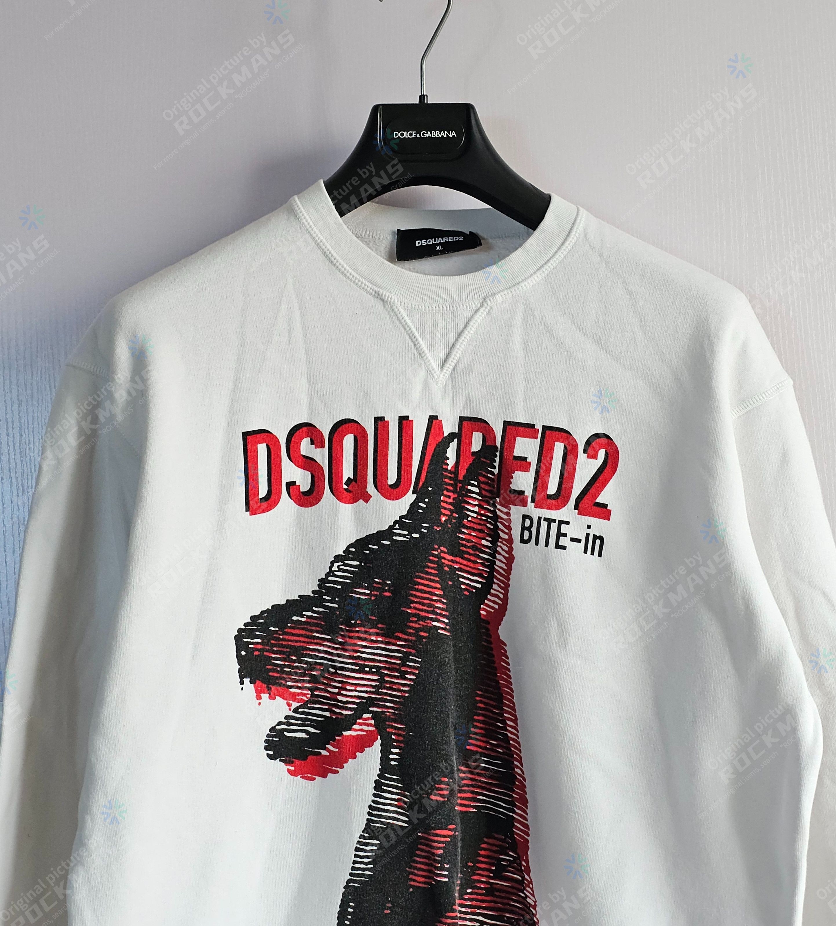 Dsquared2 DSQUARED2 Men's White Dog Sweatshirts Size XL Size US XL / EU 56 / 4 - 2 Thumbnail