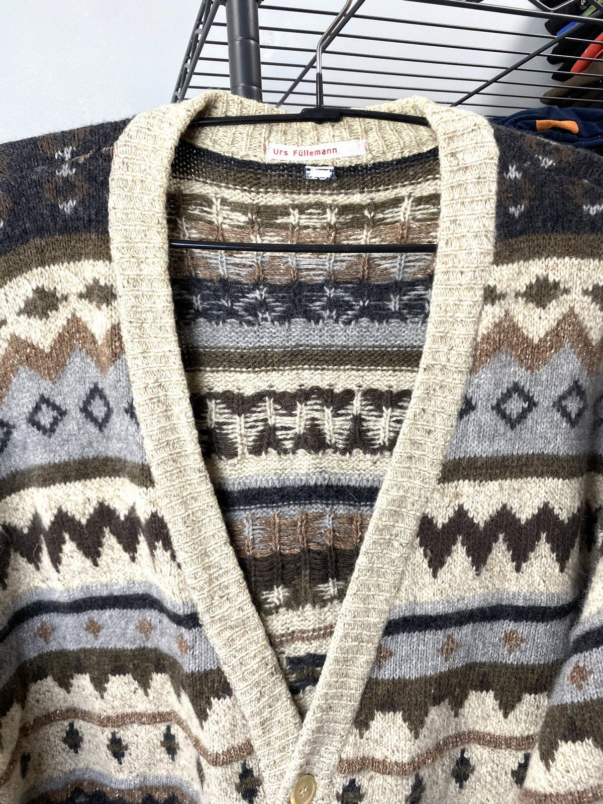 Vintage Rare! Vintage 80’s Knit Pattern Cardigan Sweater Travis Size US M / EU 48-50 / 2 - 7 Thumbnail