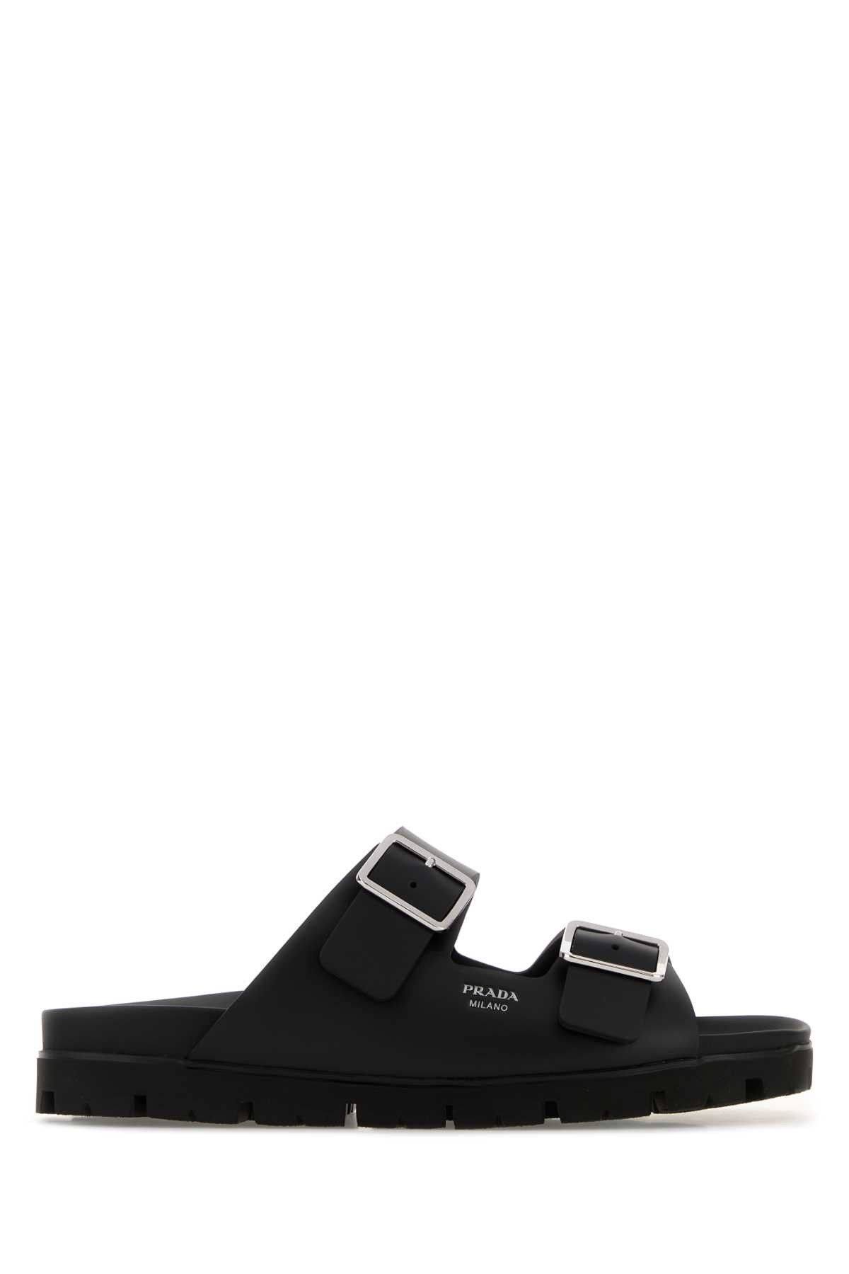 Prada Black Leather Slippers Size US 9.5 / EU 42-43 - 1 Thumbnail