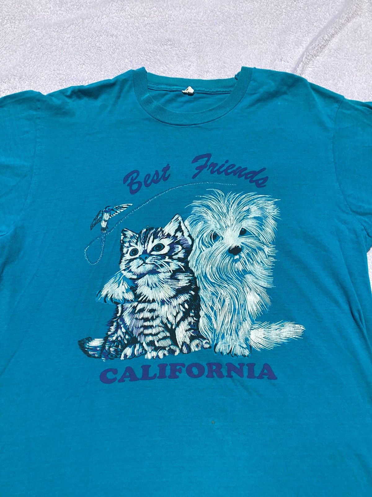 Other Vtg 90s best friends cat & dog California single stitch tee Size US XL / EU 56 / 4 - 2 Thumbnail