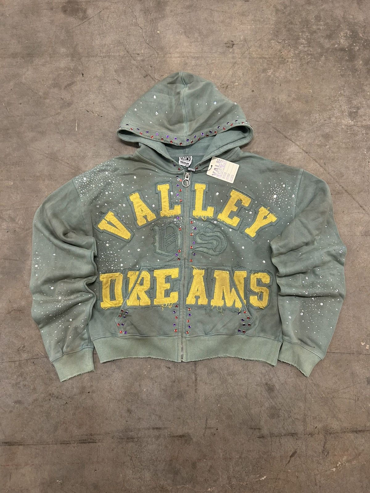 Pre-owned Vale Forever Valley Dreams Green Bank Zip Up Hoodie