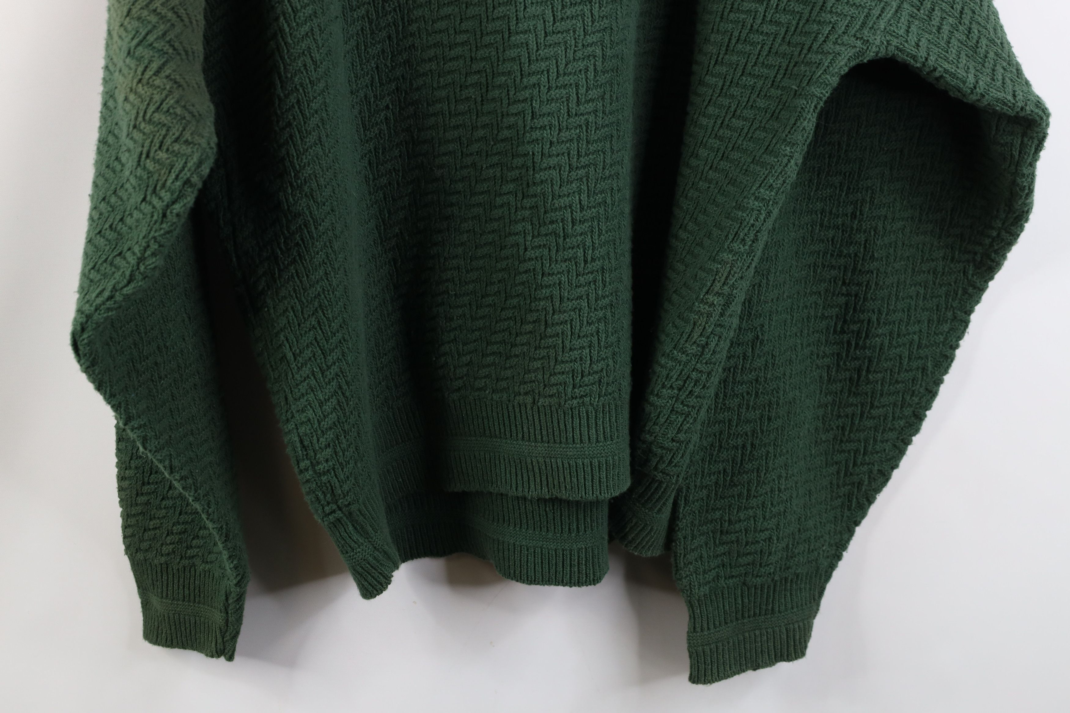 Vintage Vintage 90s Streetwear Cotton Zig Zag Knit Sweater Green USA Size US L / EU 52-54 / 3 - 10 Thumbnail