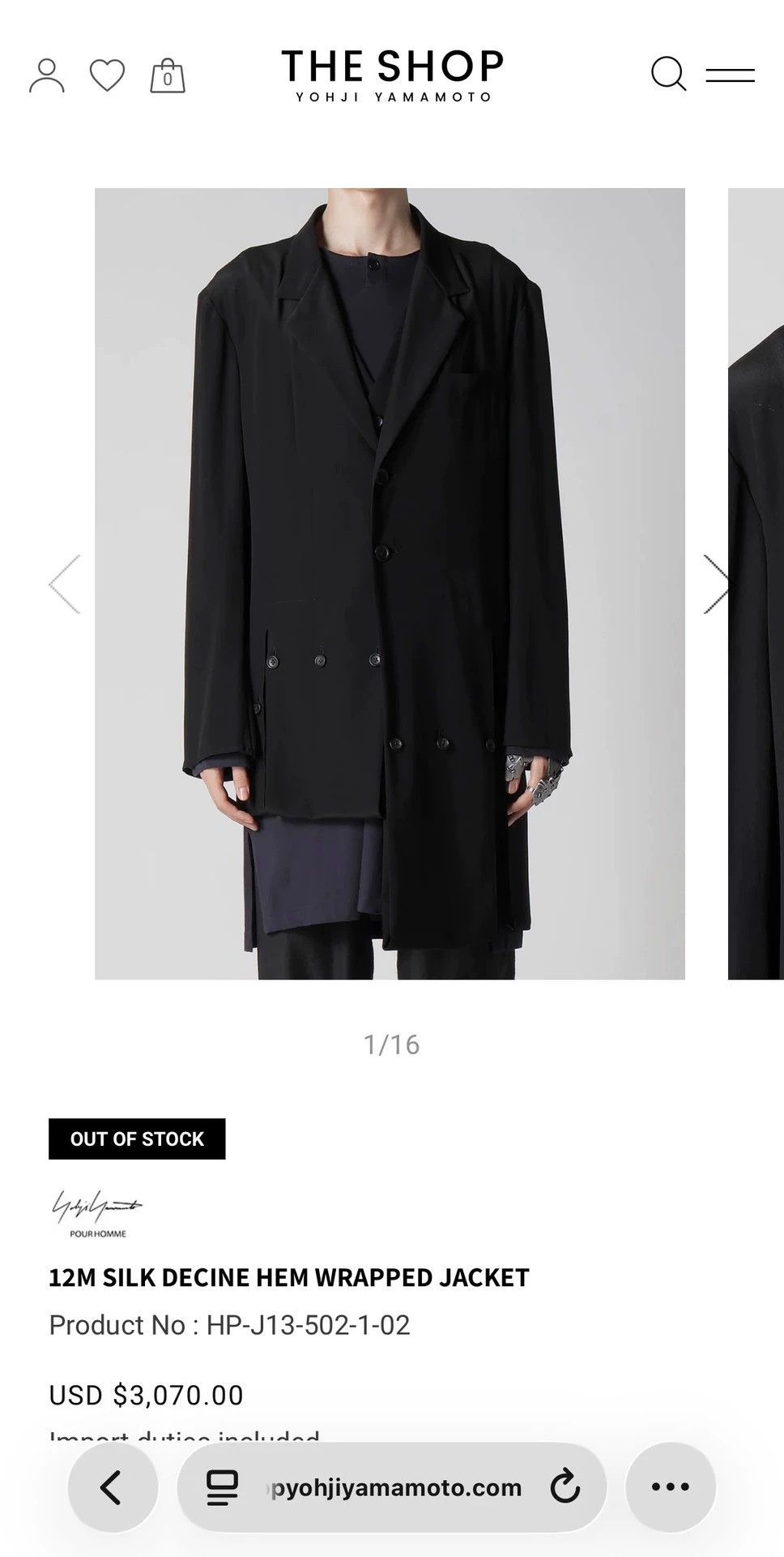 Yohji Yamamoto Yohji Yamamoto 25SS Deconstructed Asym Triacetate Jacket Size US L / EU 52-54 / 3 - 2 Thumbnail