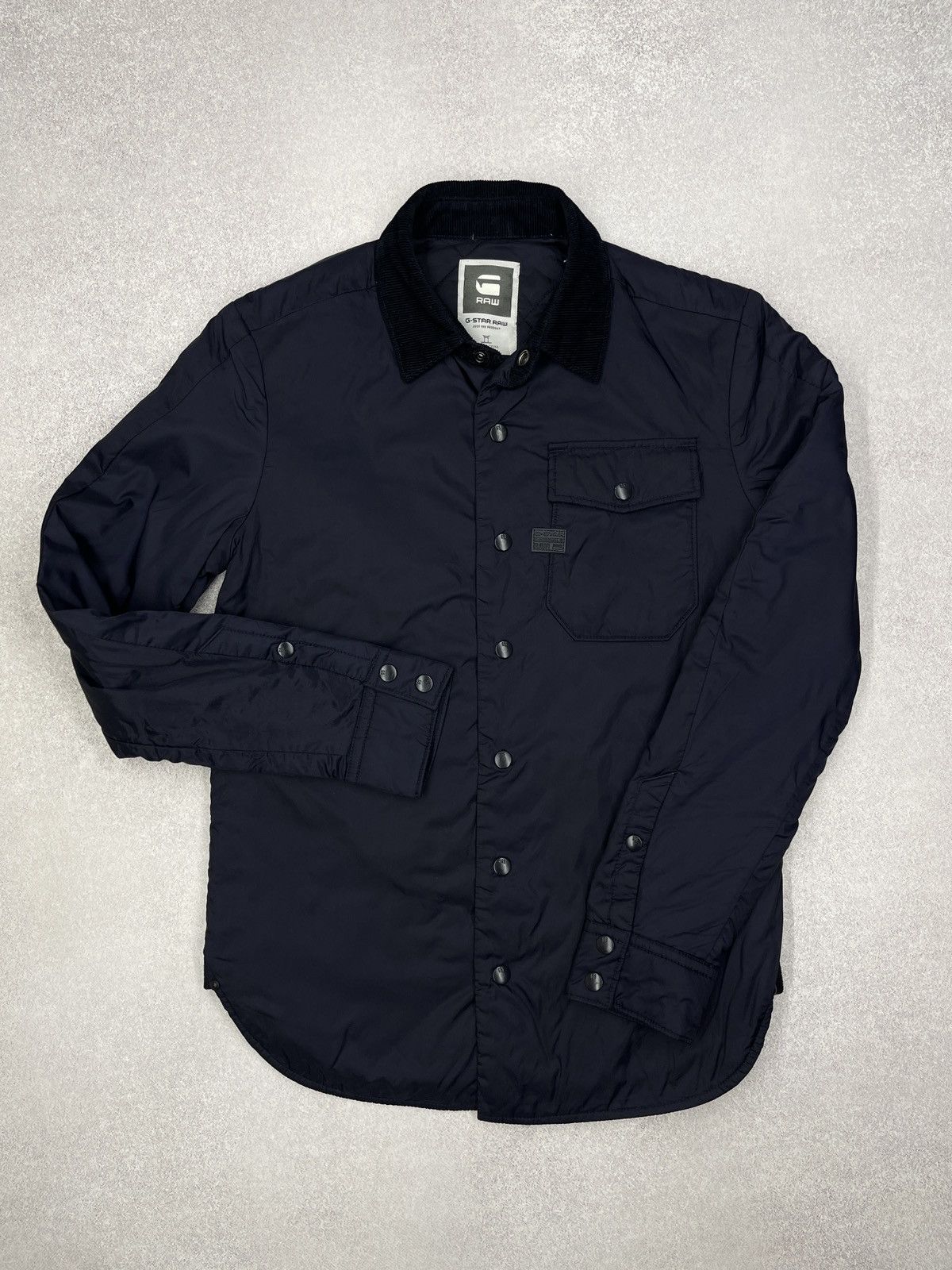 G-Star Mens G Star Raw Davin Padded Overshirt Jacket Nylon Navy Size US S / EU 44-46 / 1 - 2 Thumbnail