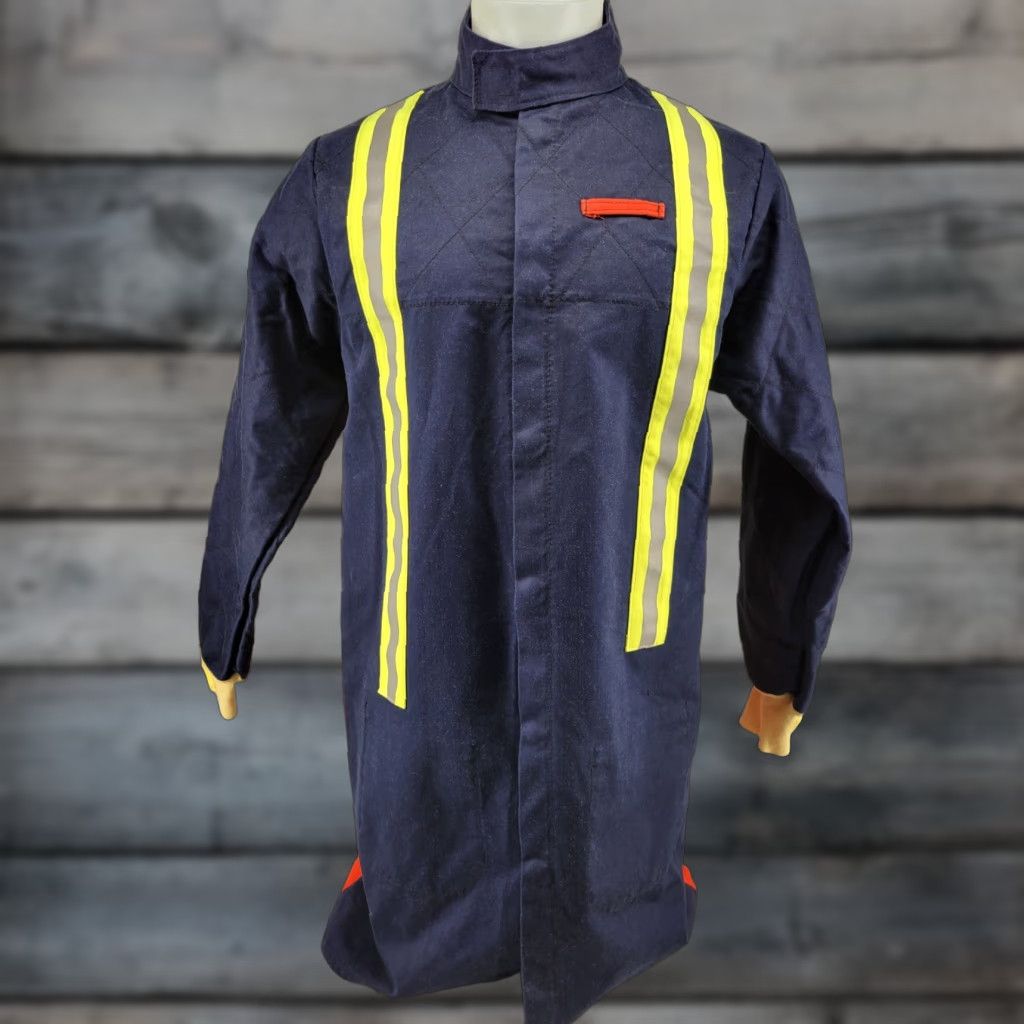 4SDESIGNS VINTAGE Quantum Designs Work Jacket Mens M Blue Reflective Flame Resistant Size US M / EU 48-50 / 2 - 1 Thumbnail