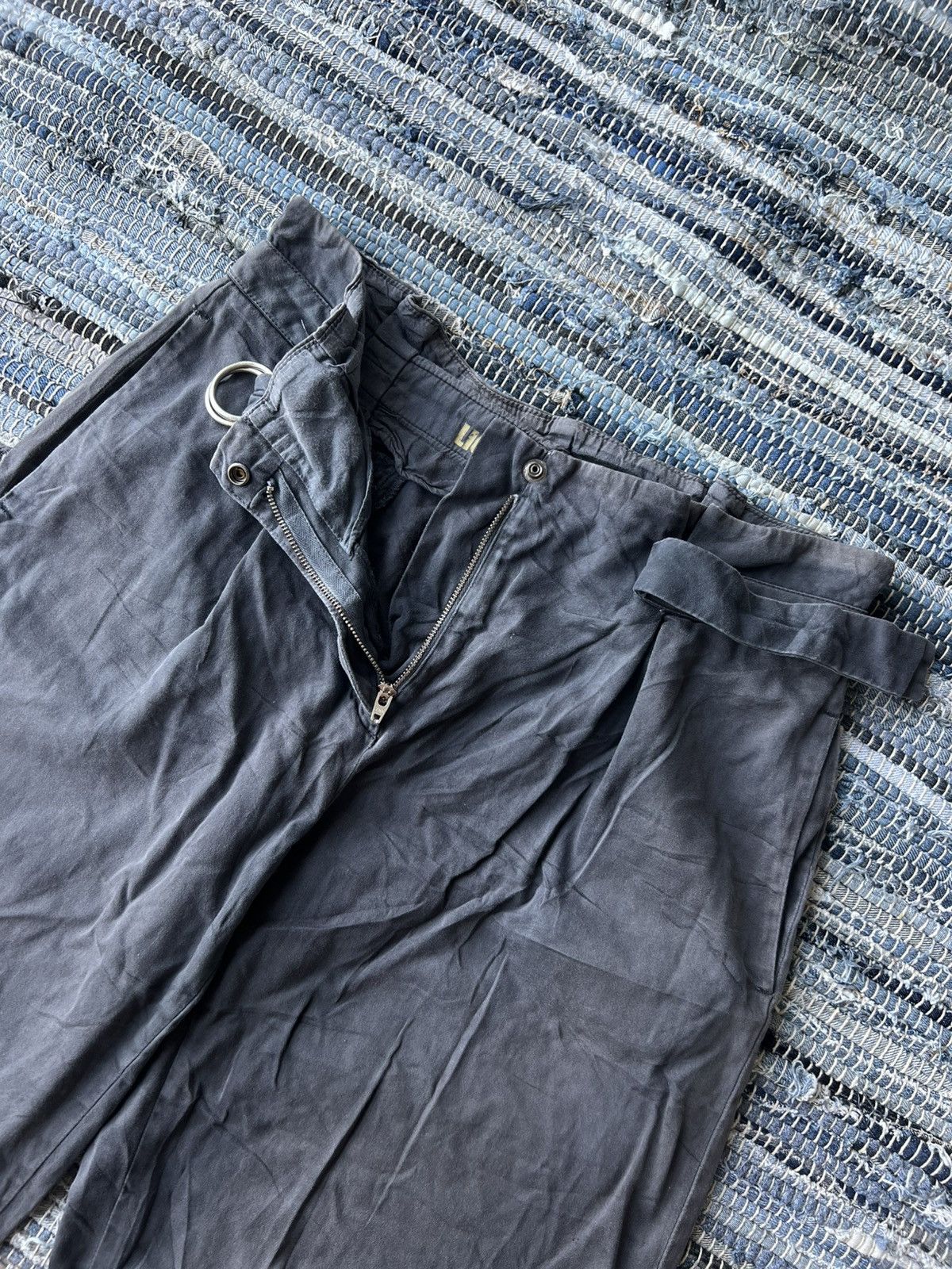 Maison Margiela 1990s Maison Margiela Light Weight Belt Strap Wide Leg Pants Size US 30 / EU 46 - 3 Thumbnail