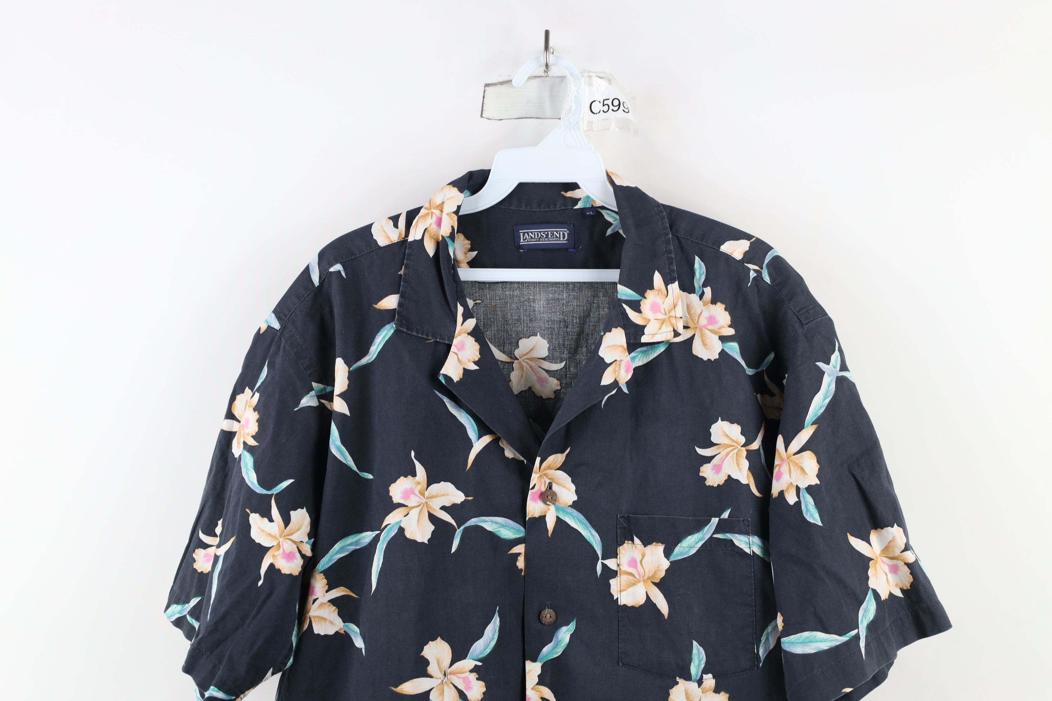 Lands' End × Vintage Vintage 90s Lands End Camp Collar Hawaiian Button Shirt Size US XL / EU 56 / 4 - 2 Thumbnail