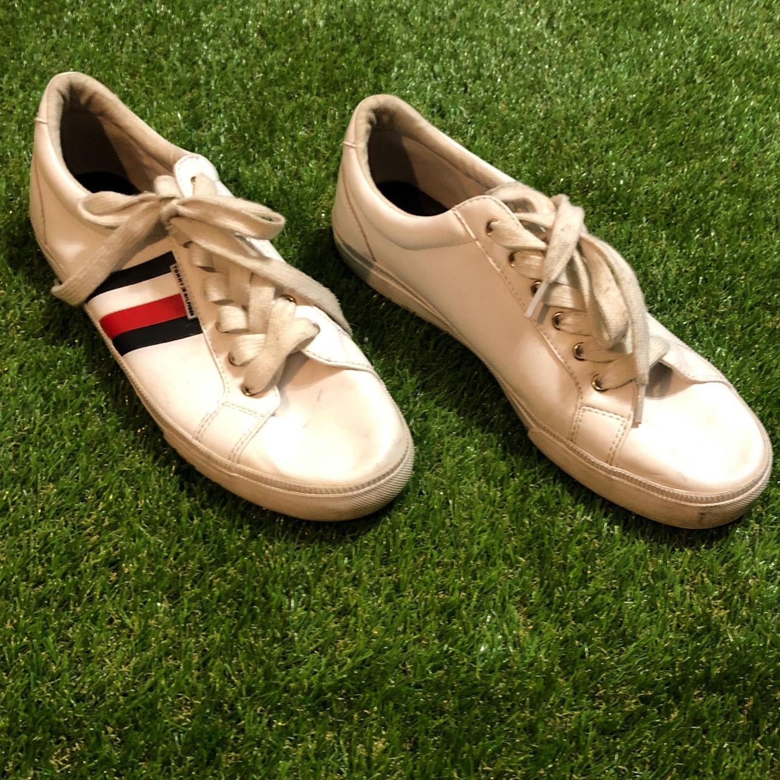 Tommy Hilfiger Tommy Hilfiger Stripe Leather Cupsole Sneakers Size US 9.5 / EU 42-43 - 1 Thumbnail