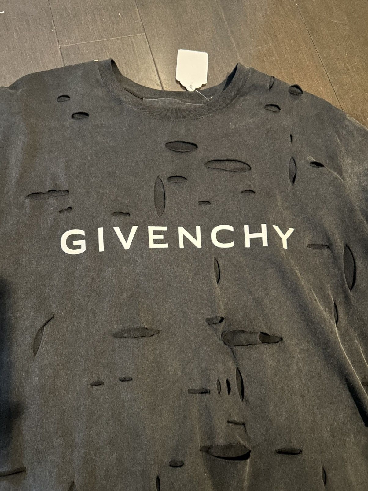 Givenchy Givenchy distressed logo-print T-shirt Size US S / EU 44-46 / 1 - 2 Thumbnail
