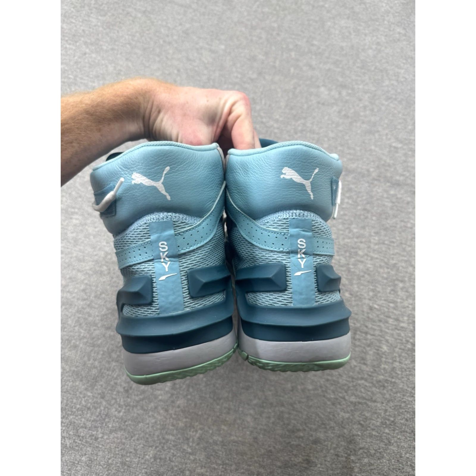 Puma PUMA Sky Modern Easter Milky Blue Corsair 194043-01 Sneaker Mens Size 10 Blue Patchwork Leather Outsole High Top Casual Activewear 2020 Size US 10 / EU 43 - 6 Thumbnail