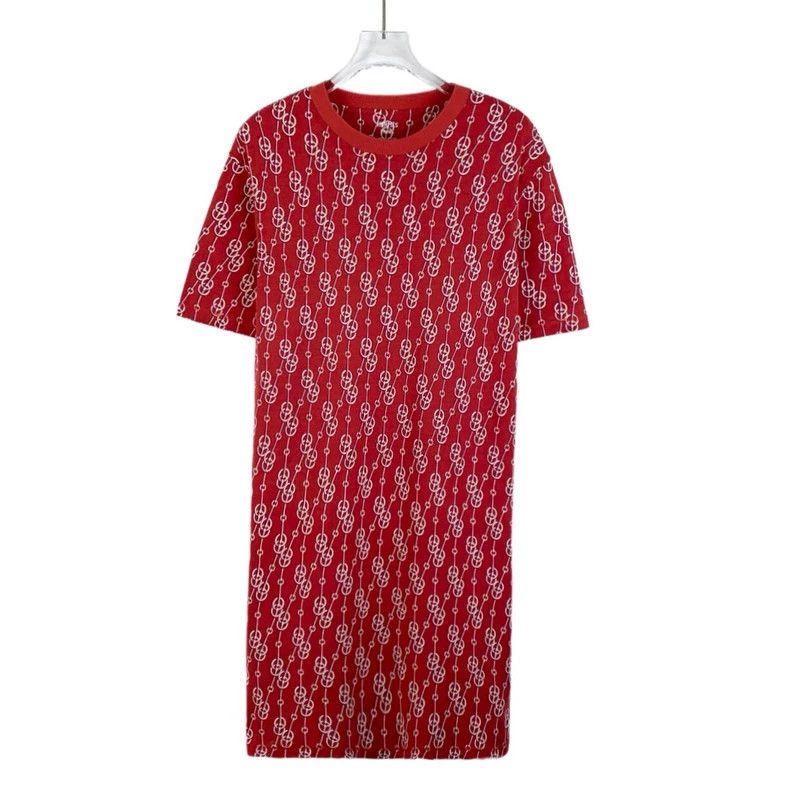 Hermes Hermes Cliquetis Red Cotton Dress Size US 38 / EU 54 - 1 Thumbnail