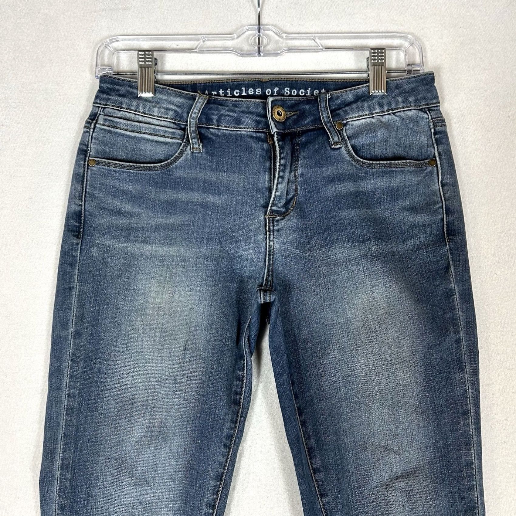 Vintage Articles Of Society Skinny Jeans Womens 26 Blue Denim Mid Rise 5-Pocket Comfort Stretch Pants Size 26" / US 2 / IT 38 - 2 Thumbnail