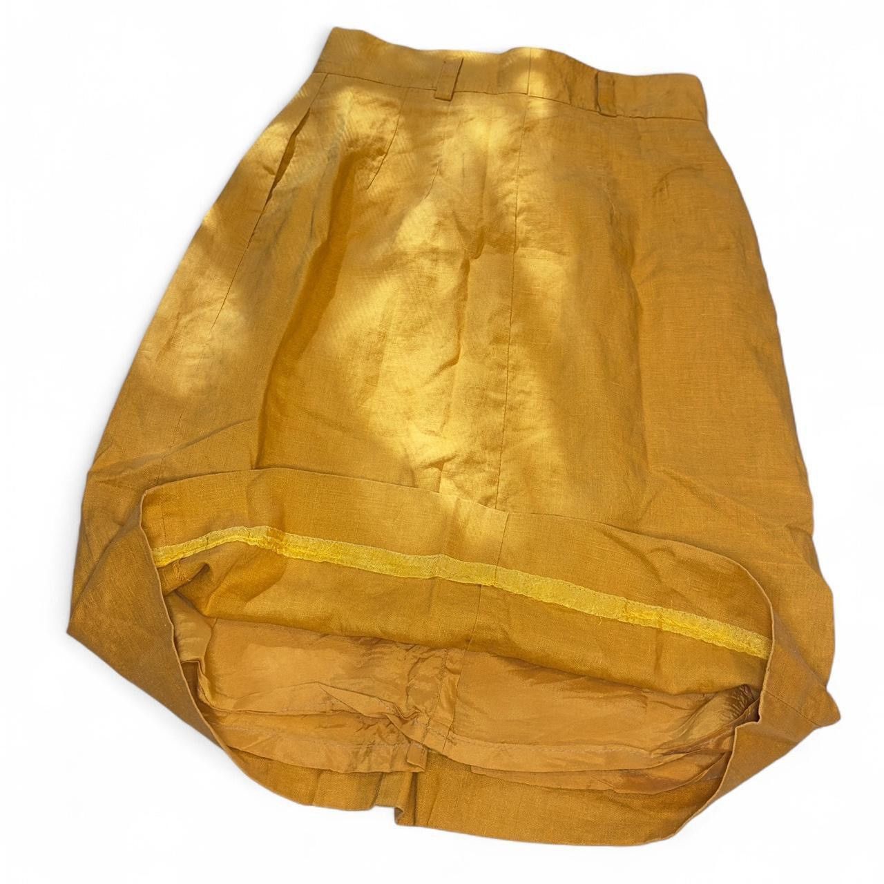 Dior Christian Dior Vintage early 80’s Mustard Yellow Linen Skirt Size 28" / US 6 / IT 42 - 7 Thumbnail
