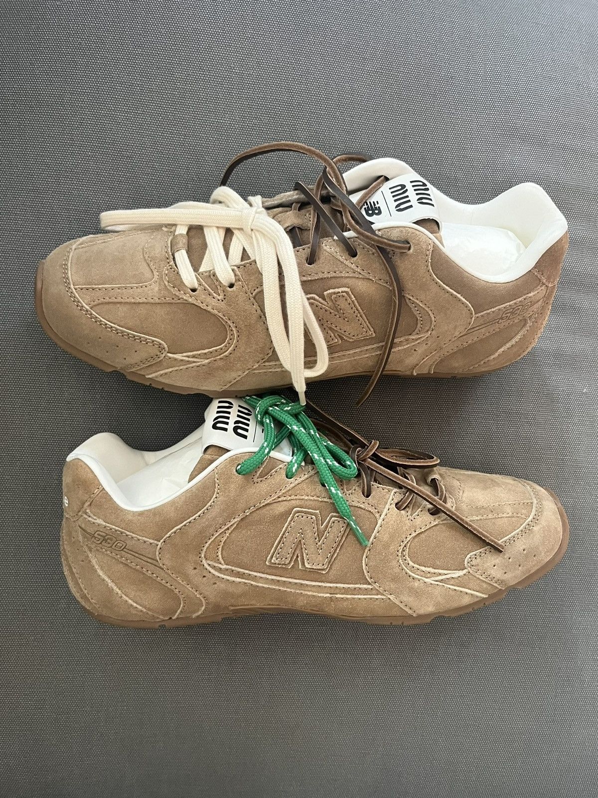 Miu Miu × New Balance New Balance x Miu Miu 530 SL Suede Sneakers Ecru Beige Size US 10 / EU 43 - 8 Thumbnail