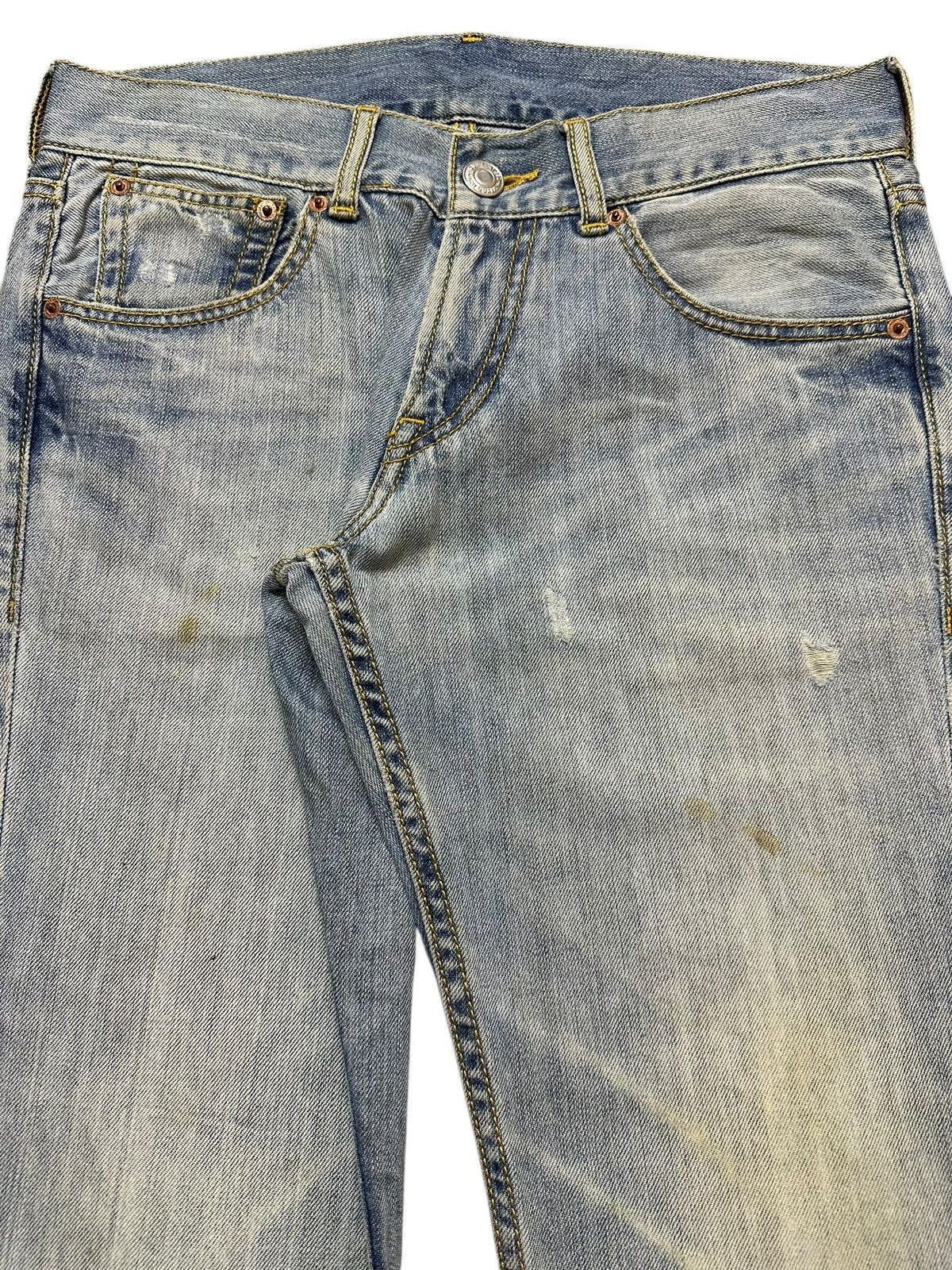 Japanese Brand Vintage Japanese Brand Blue Faded Wash Clawmark Style Baggy Size US 31 - 4 Thumbnail