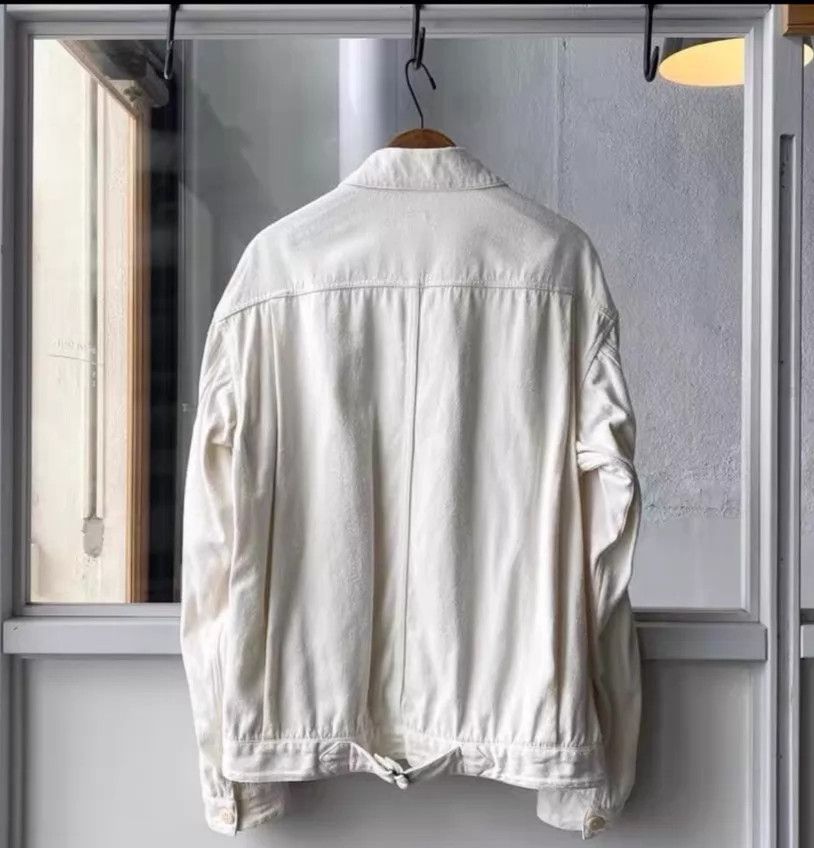 Comoli COMOLI Type-1 Distressed Brushed Silk White Jacket (Rare) Size US M / EU 48-50 / 2 - 2 Thumbnail