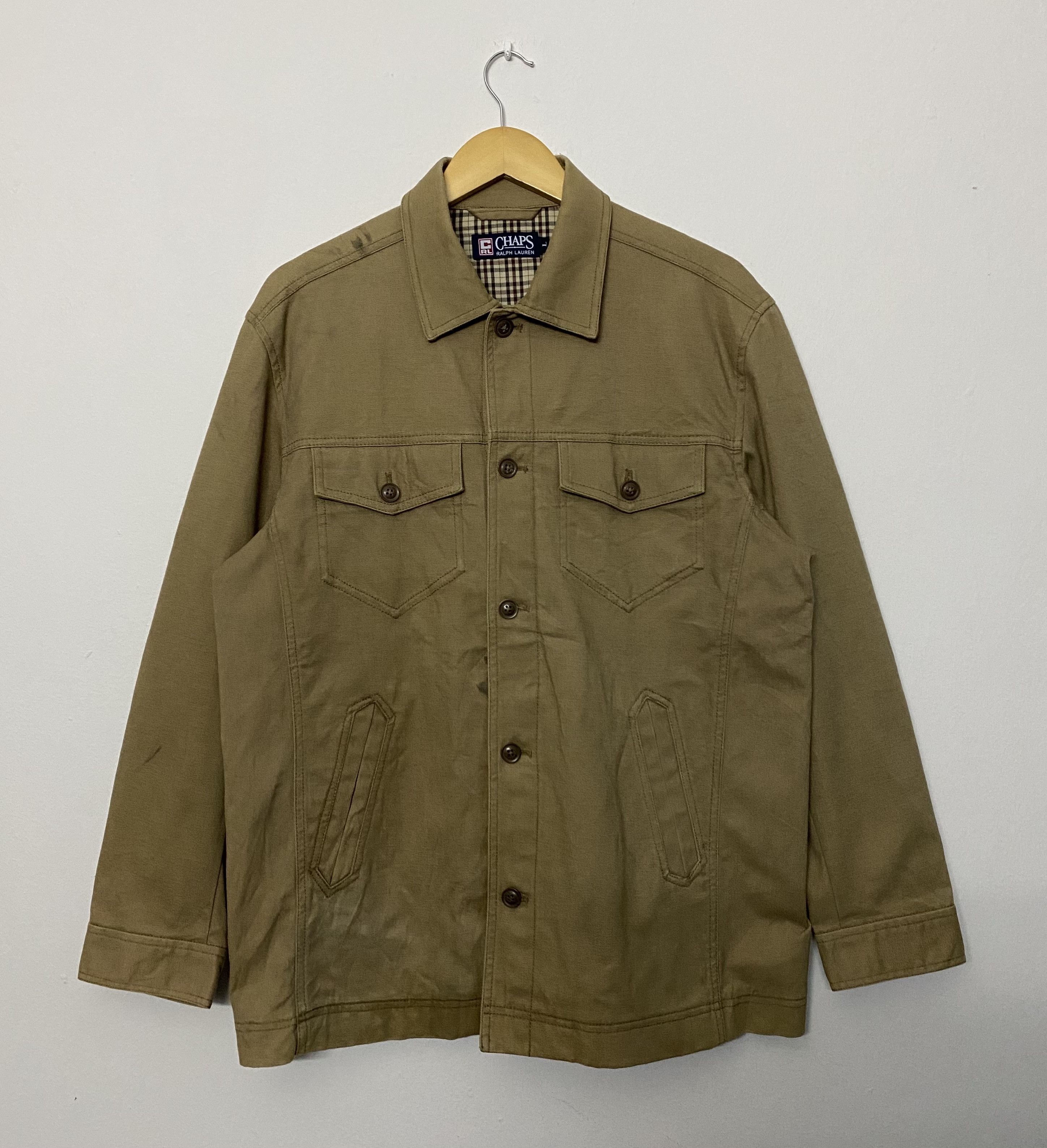 Chaps Ralph Lauren VTG Chaps Ralph Lauren Trucker Jacket L Brown Khaki Size US L / EU 52-54 / 3 - 1 Thumbnail