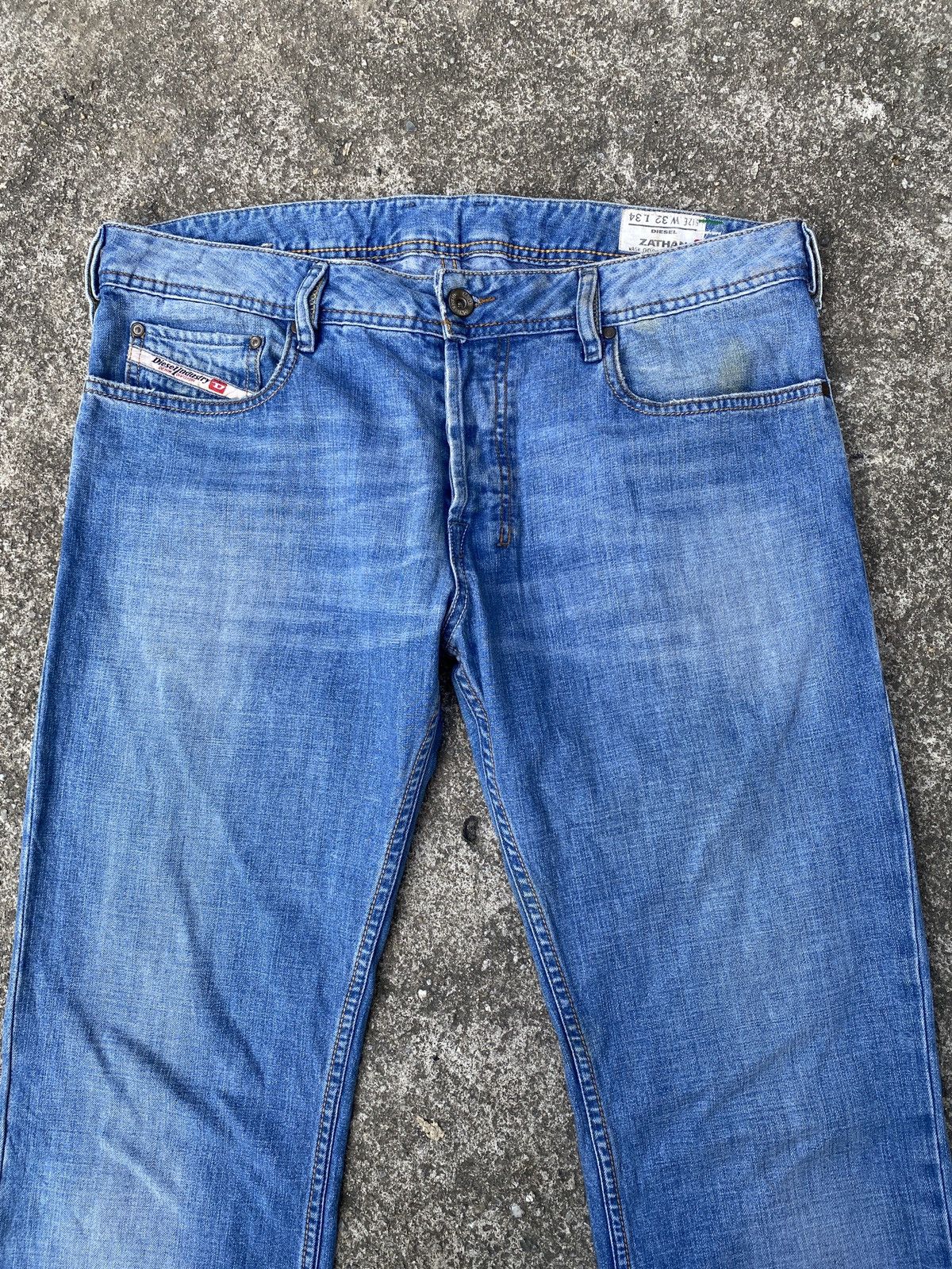Diesel × Japanese Brand × Tornado Mart Diesel Zathan Blue Faded Flare Denim Size US 34 / EU 50 - 3 Thumbnail
