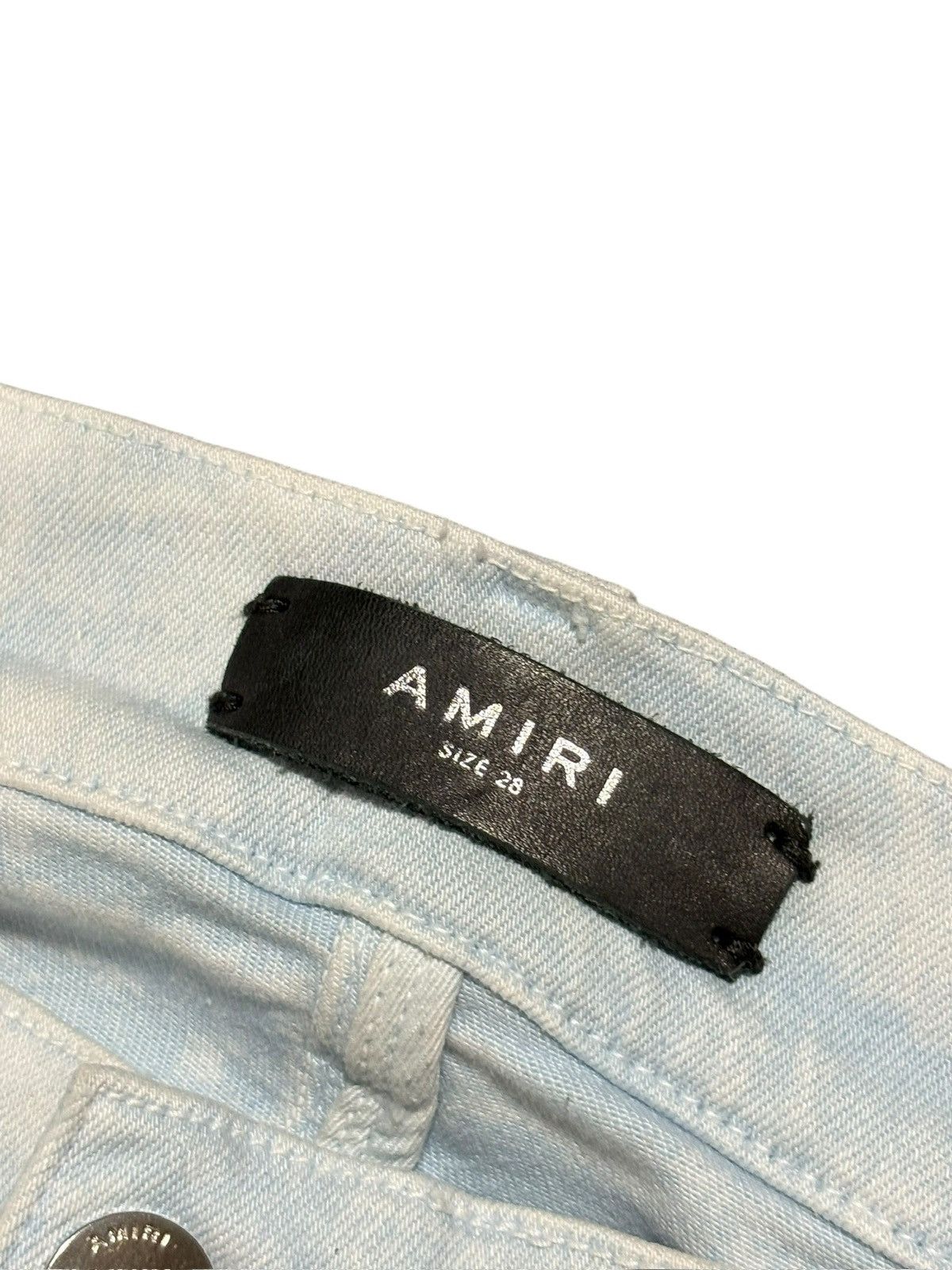 Amiri Amiri MX1 Acid Wash Light Blue Patch Jeans - Size 28 Size US 28 / EU 44 - 5 Thumbnail