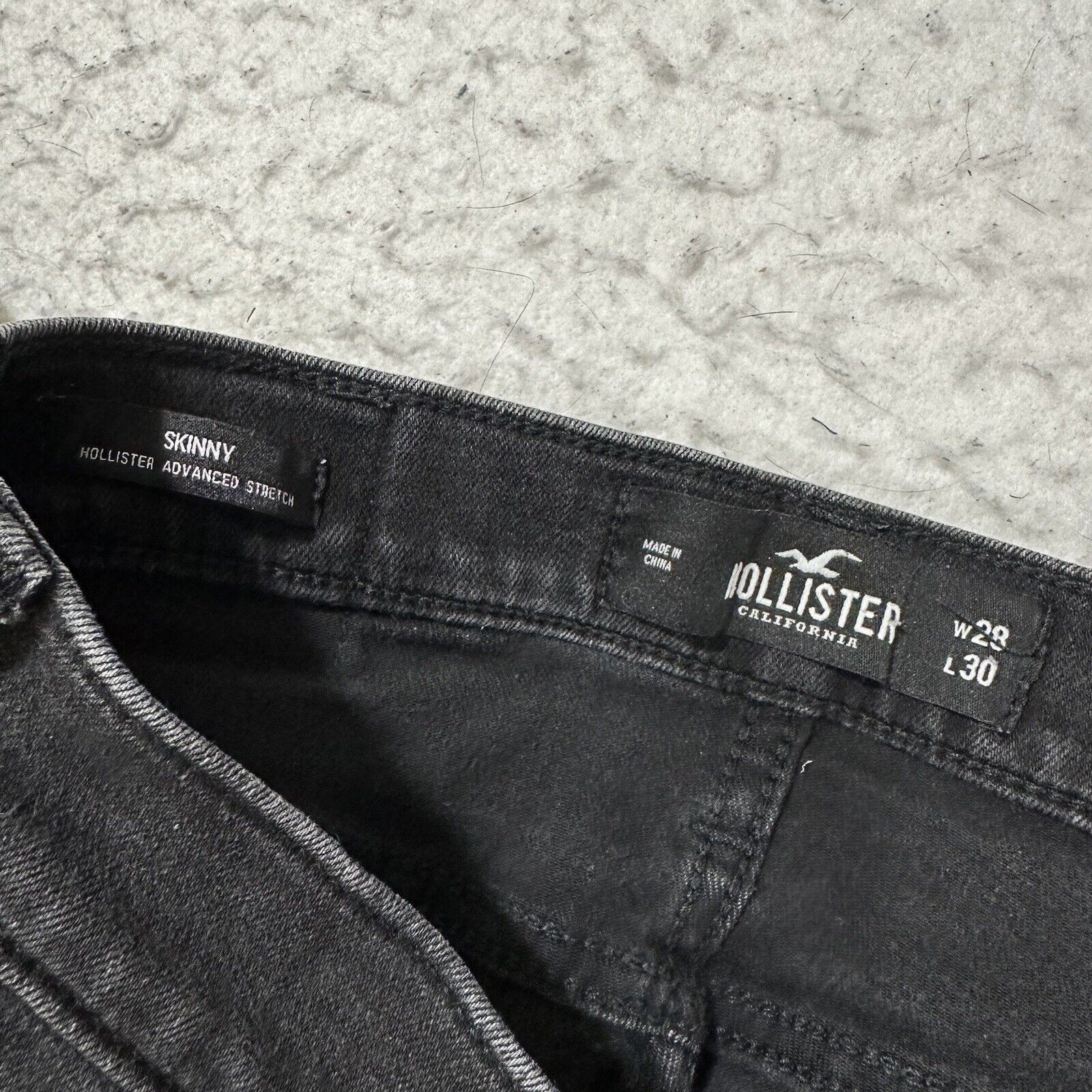 Hollister Hollister 29x28 Skinny Stretch Black Denim Jeans Mid Rise Size 28" / US 6 / IT 42 - 4 Thumbnail