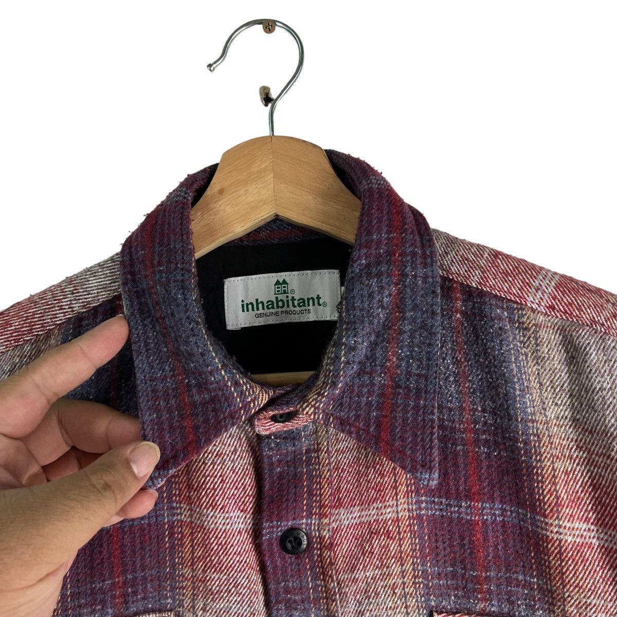 Flannel 🔥VINTAGE FLANNEL SHIRT JACKET BUTTON INHABITANT JAPAN Size US M / EU 48-50 / 2 - 7 Thumbnail