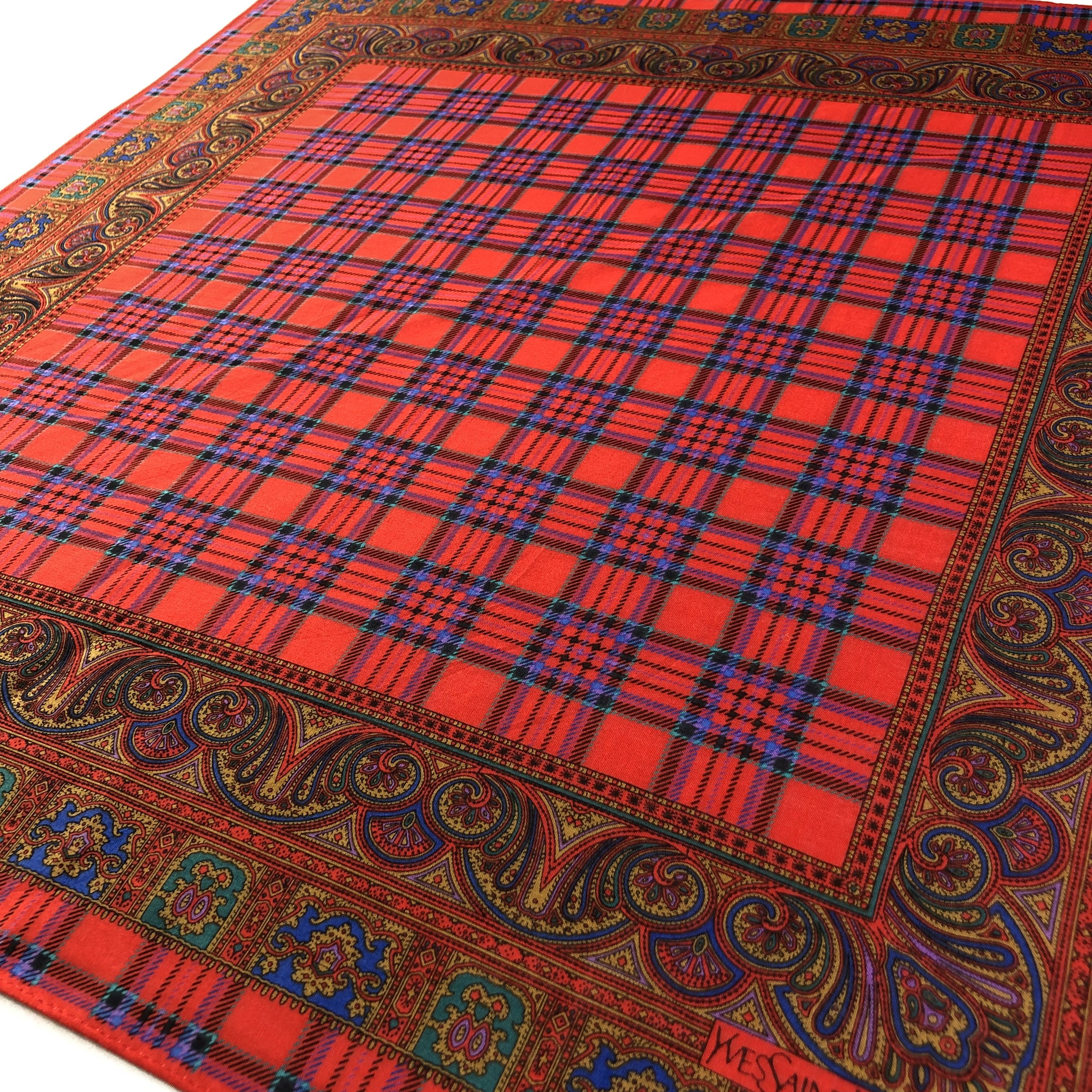 Yves Saint Laurent YSL Luxury Paisley Handkerchief Neckerchief Bandana H1549 Size ONE SIZE - 3 Thumbnail