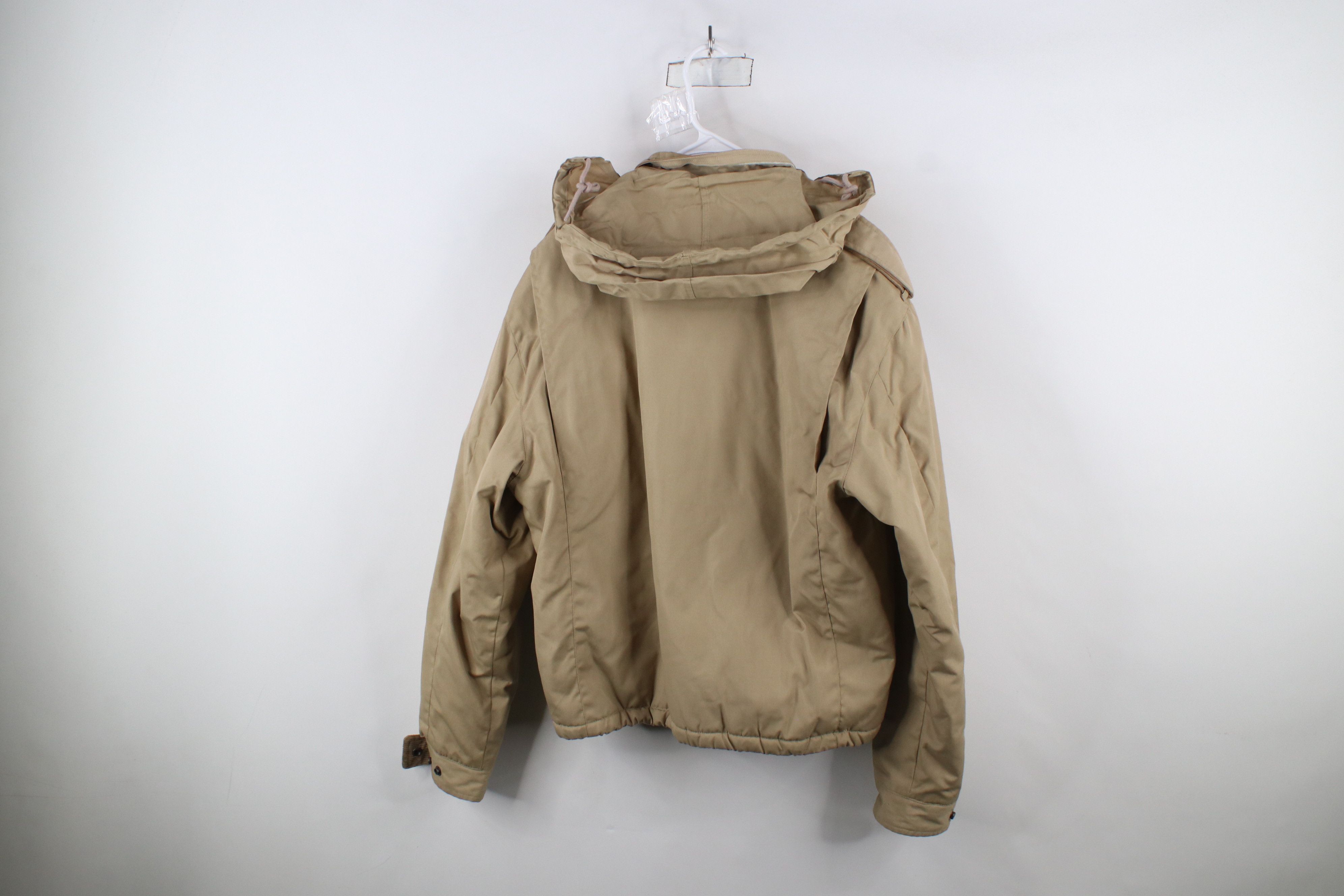 Vintage Vintage 70s Skor Fleece Lined Hooded Bomber Jacket Beige Size US L / EU 52-54 / 3 - 14 Thumbnail
