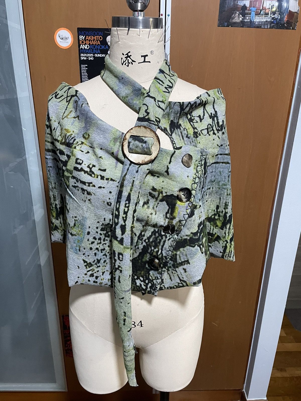 Handmade Halter Whimsical Print Cardigan Acid Size S / US 4 / IT 40 - 4 Thumbnail