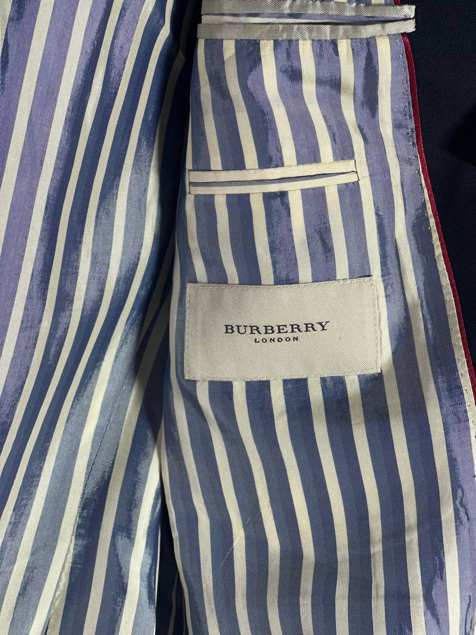 Burberry Vintage Burberry Navy Double Breasted Blazer Size 48L - 8 Thumbnail
