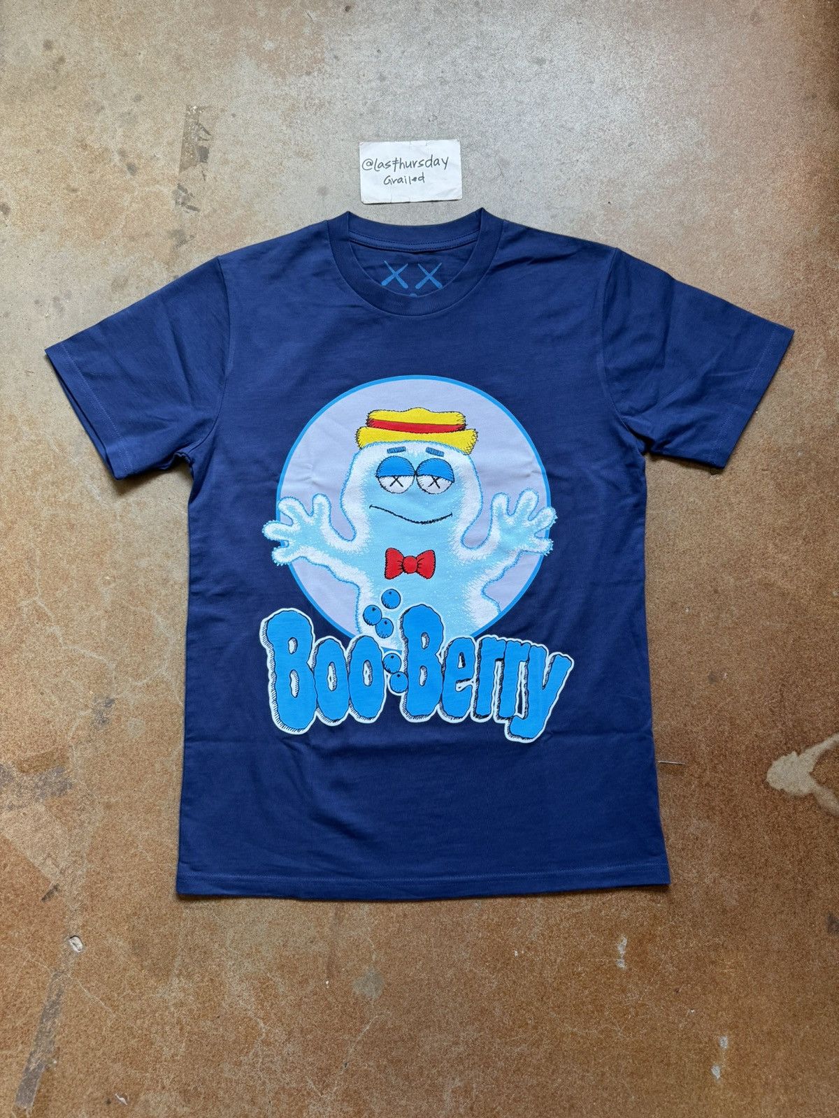 image of Kaws X Monsters Boo Berry Tee Blue Small, Men's