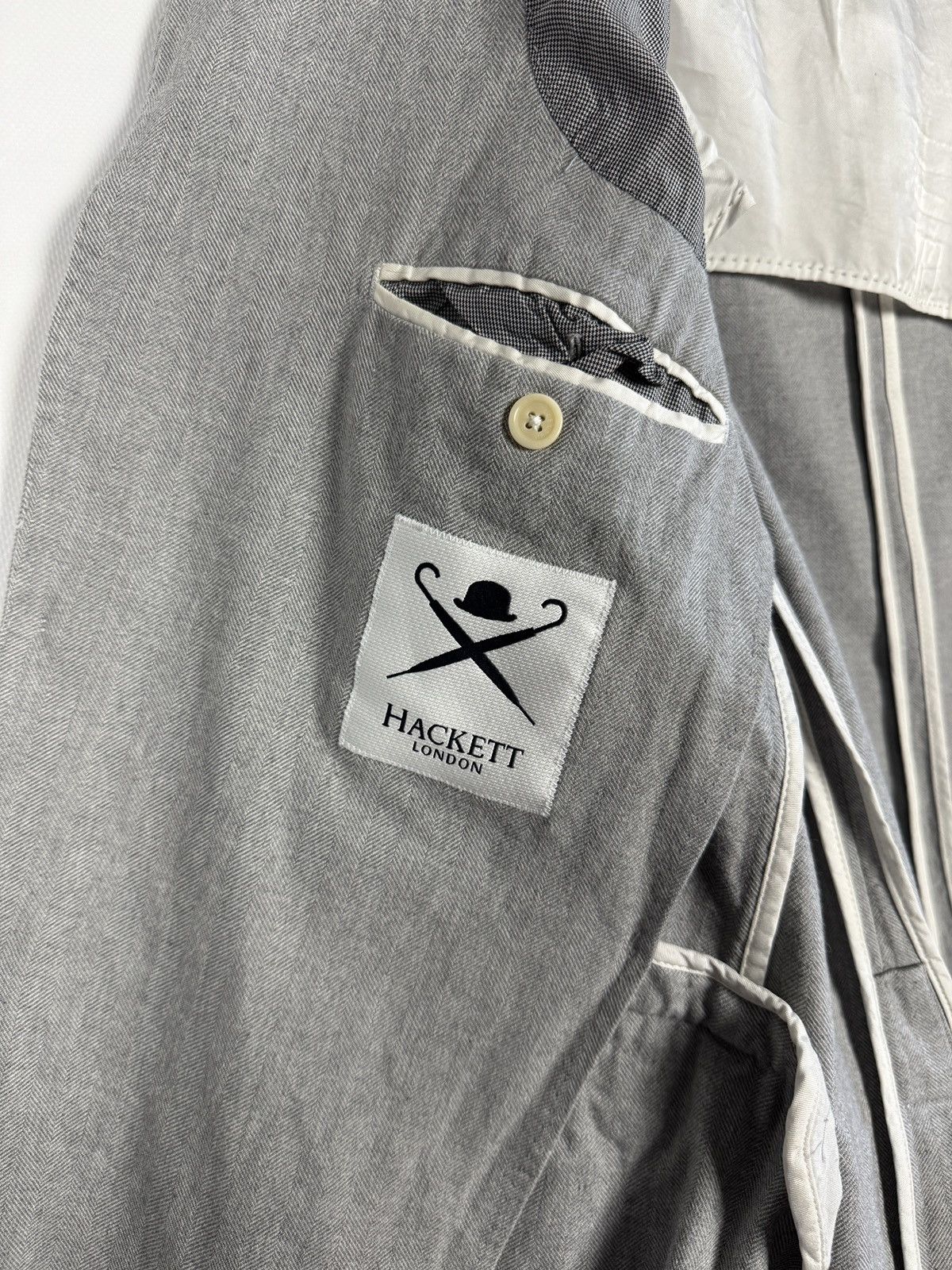 Hackett Hackett London Blazer With Elbow Patches Cotton Size 42R Size 42R - 7 Thumbnail