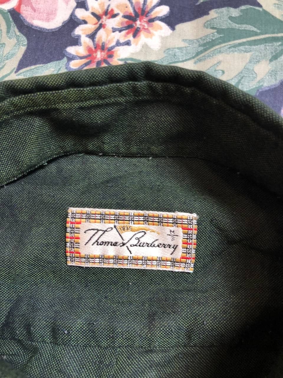 Burberry Vintage THOMAS BURBERRY Forest Green Long Sleeve Button Up Size US XXL / EU 58 / 5 - 2 Thumbnail