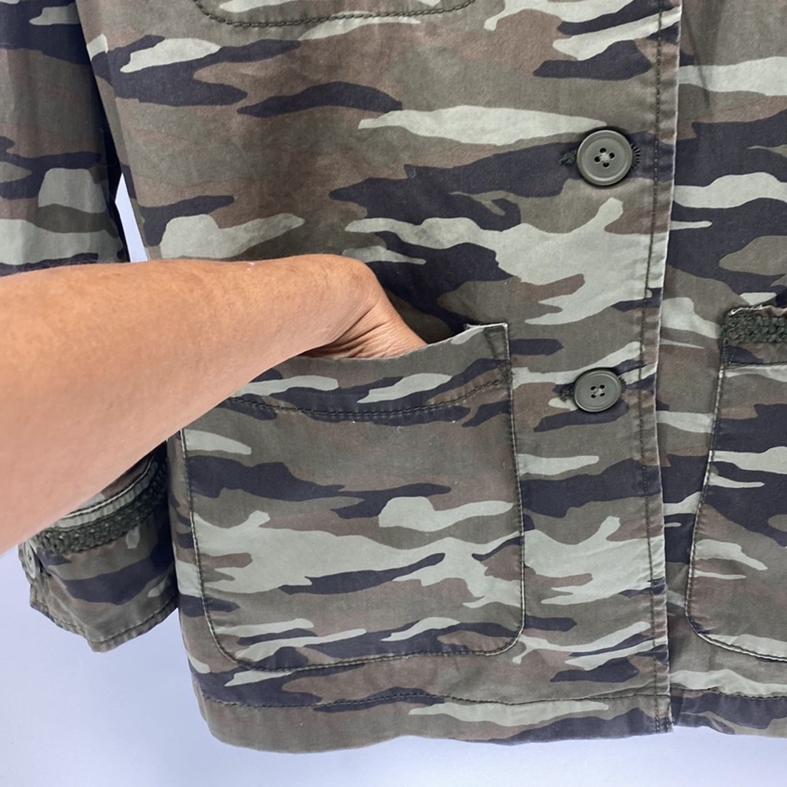Other Caslon modern camo jacket contemporary hippie green petite M Size M / US 6-8 / IT 42-44 - 7 Thumbnail