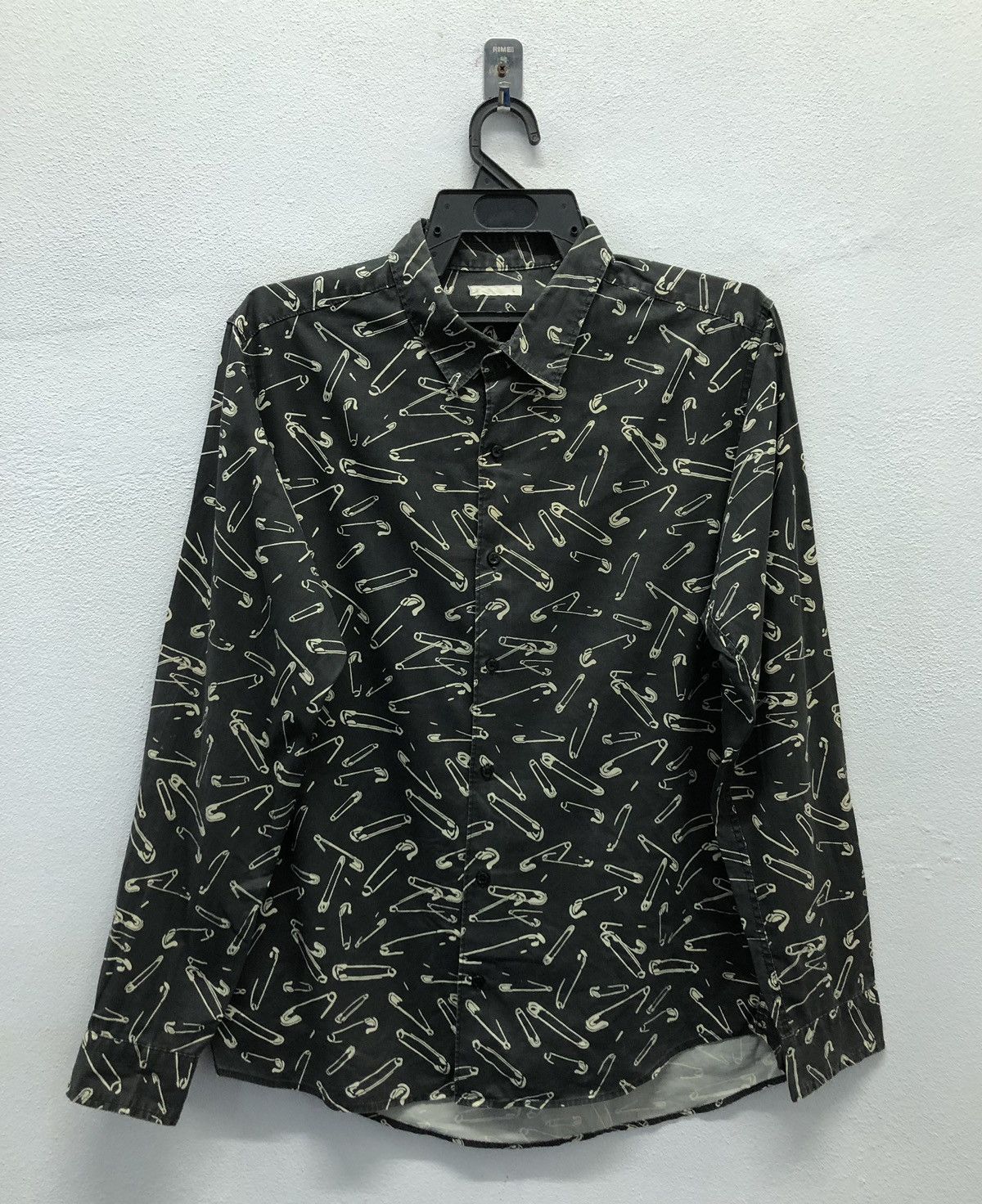 GU Vintage GU Safety Pin Print Long Sleeve Shirt Button Up Size US L / EU 52-54 / 3 - 1 Thumbnail